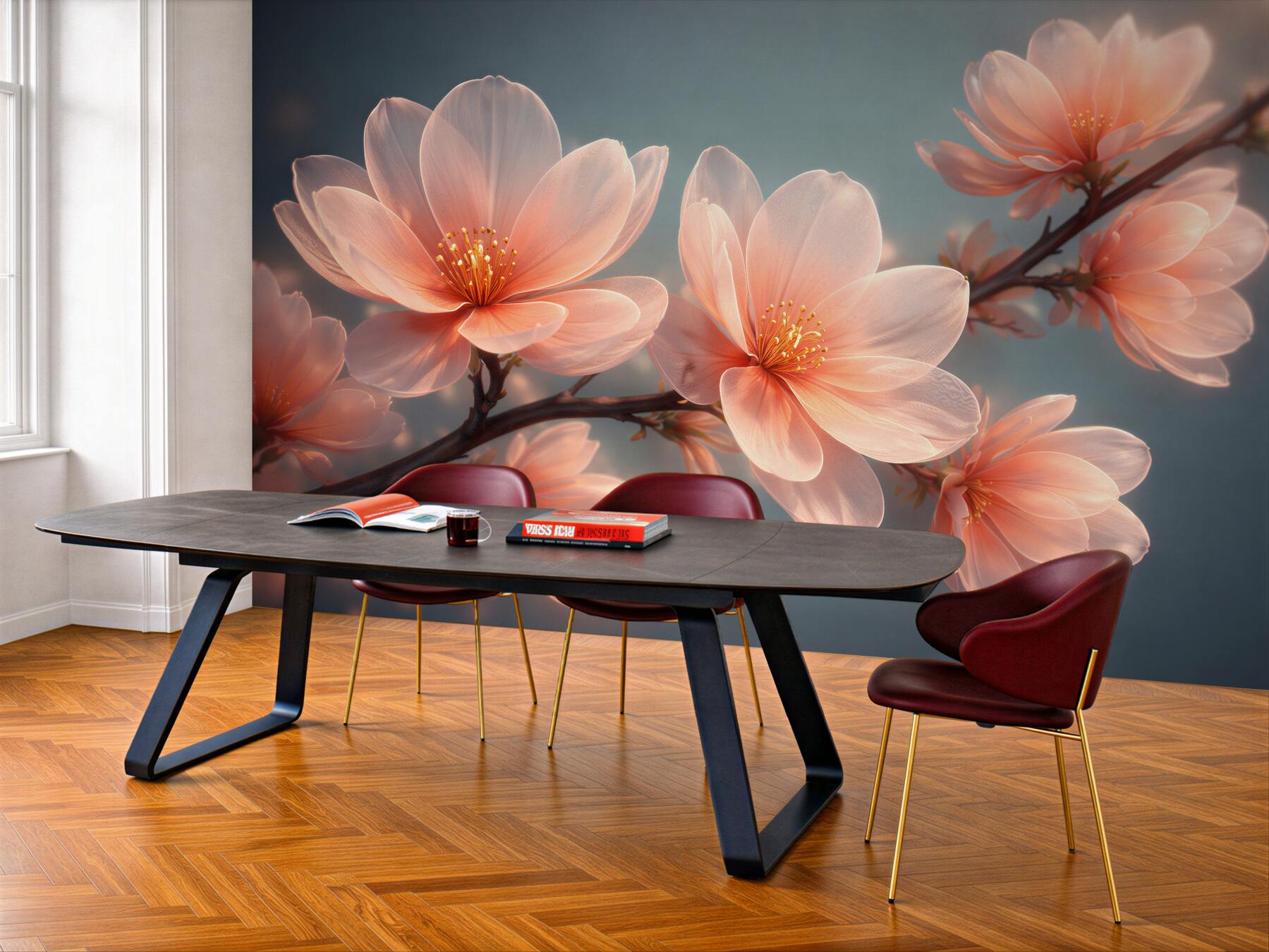 Fototapeta Świetliste kwiaty magnolii o świcie?v2345