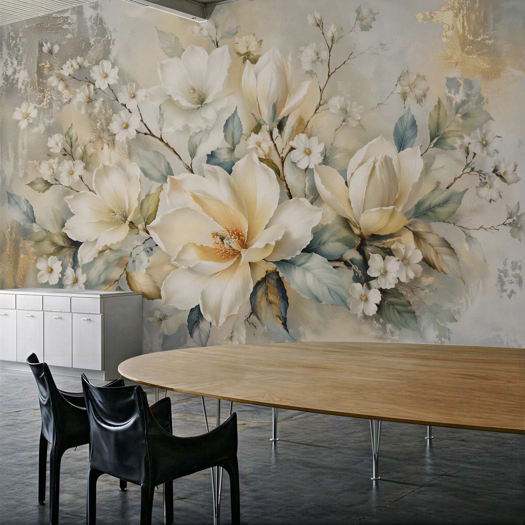 Fototapeta kremowe magnolie ze złotem?v2345