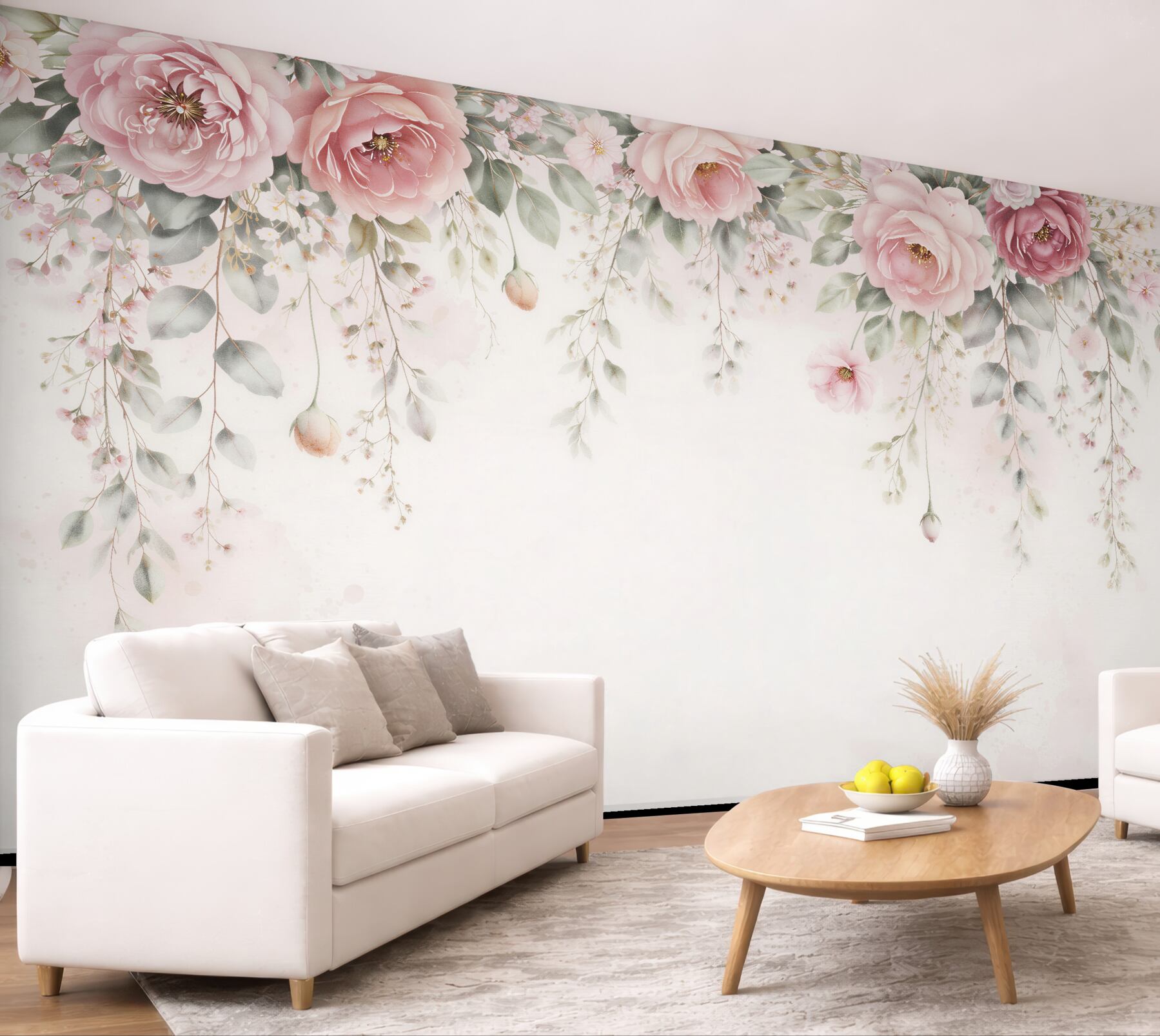 Fototapeta zwisające pudrowe peonie romantyczne?v2345