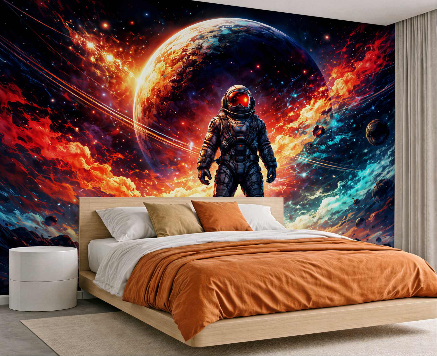 Fototapeta kosmiczny astronauta w ognistej galaktyce?v2345