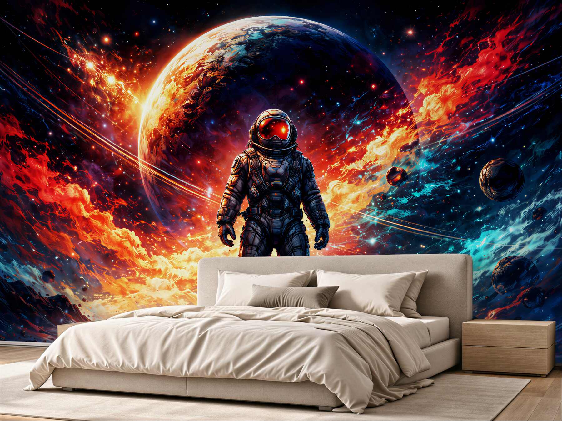 Fototapeta kosmiczny astronauta w ognistej galaktyce?v2345