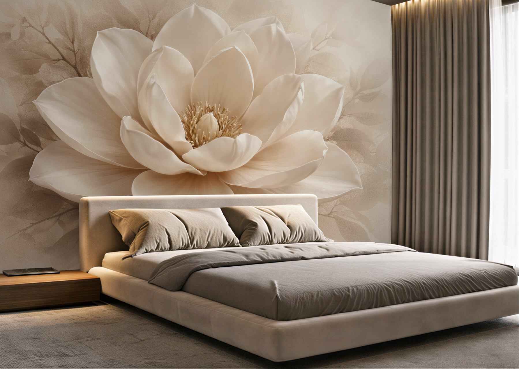 Fototapeta kremowa magnolia w subtelnym blasku?v2345