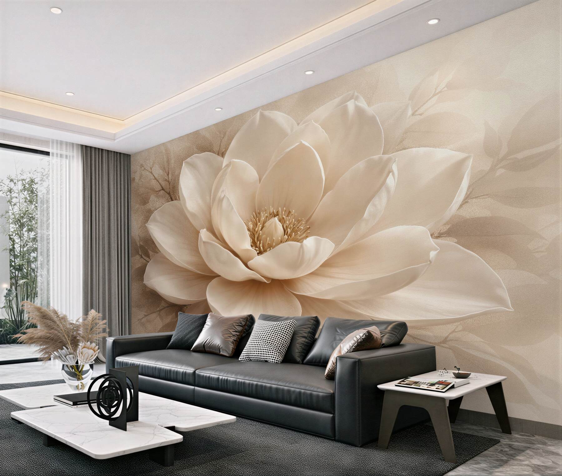 Fototapeta kremowa magnolia w subtelnym blasku?v2345