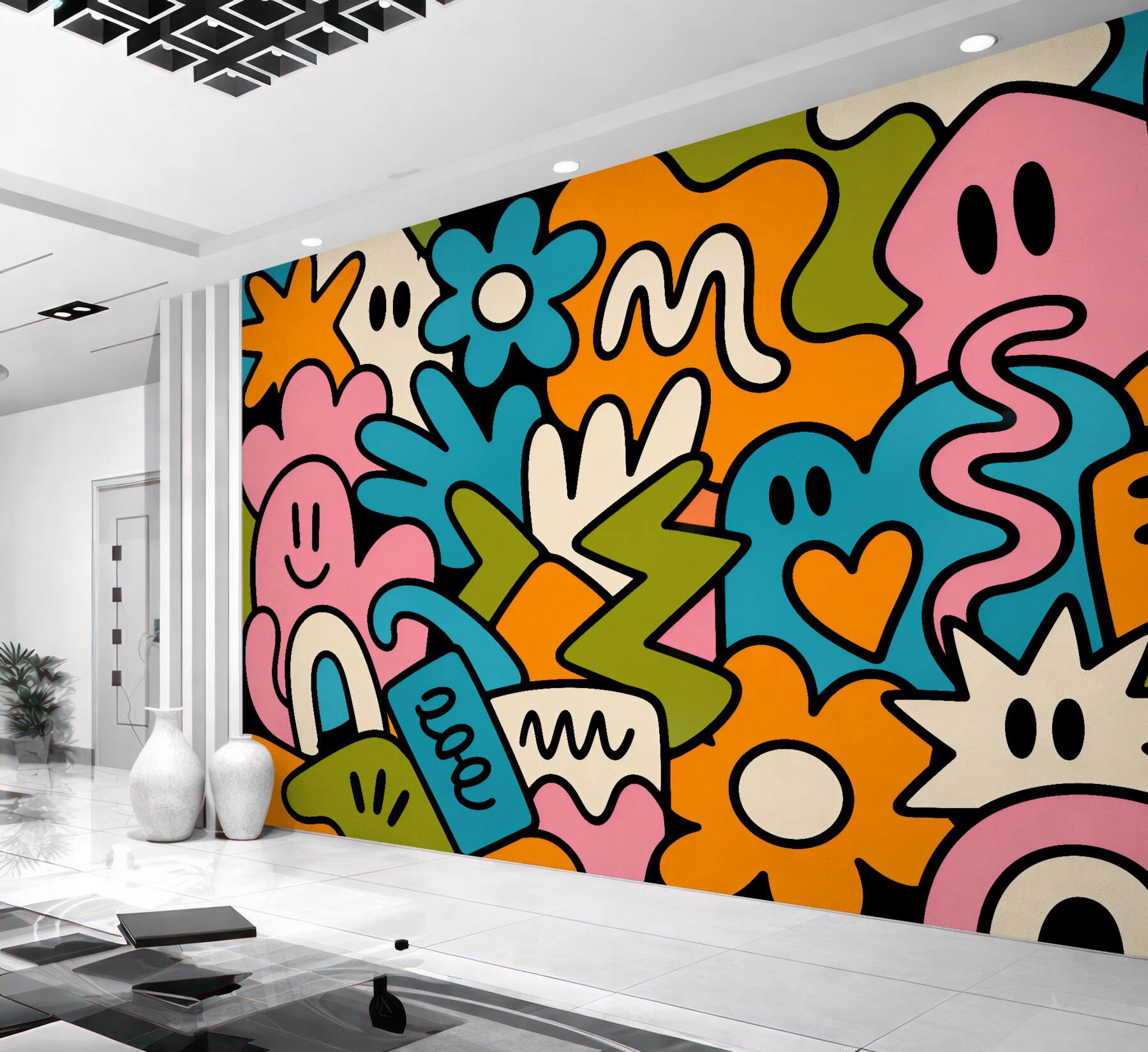 Fototapeta kolorowy pop art uśmiech?v2345