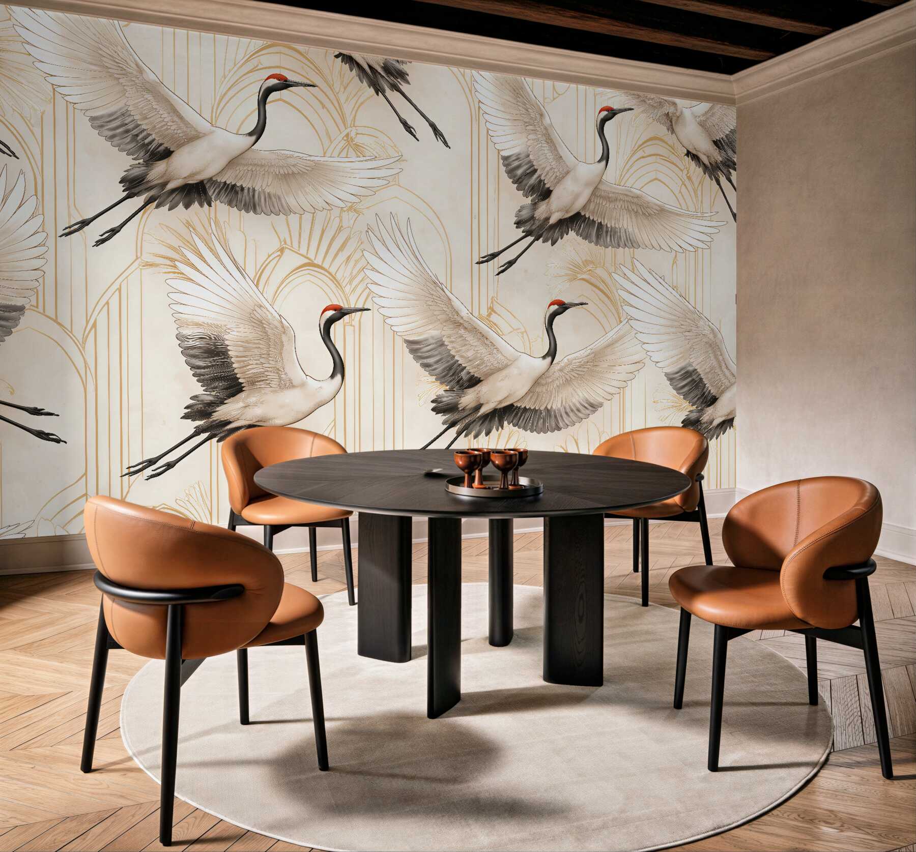 Fototapeta Żurawie w eleganckim stylu art déco?v2345
