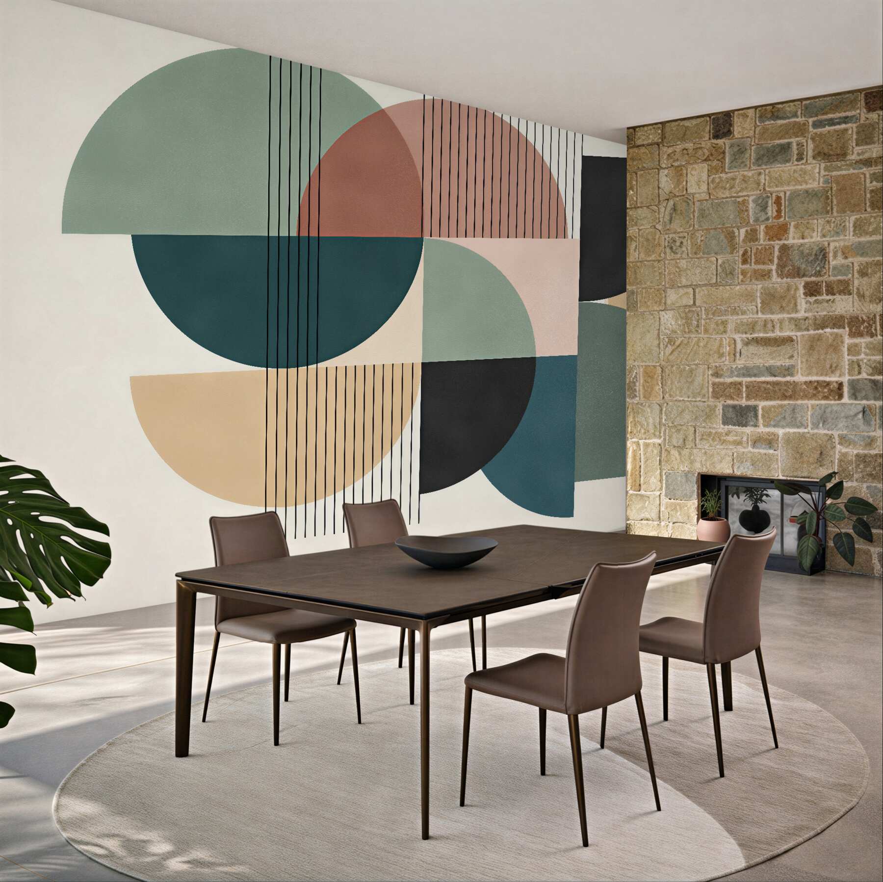 Fototapeta geometryczna harmonia w pastelowych formach?v2345