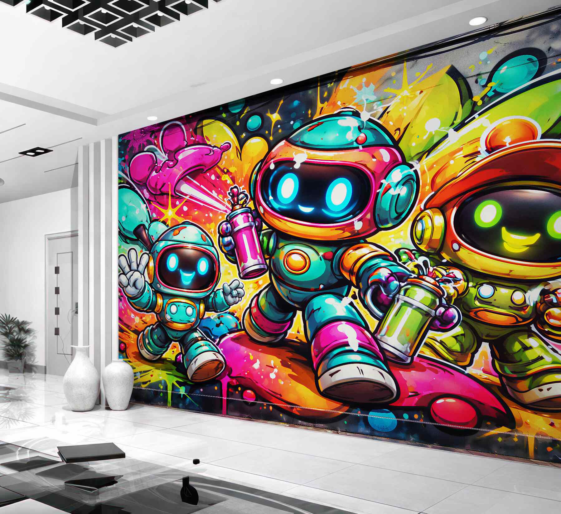 Fototapeta kolorowe roboty street art?v2345