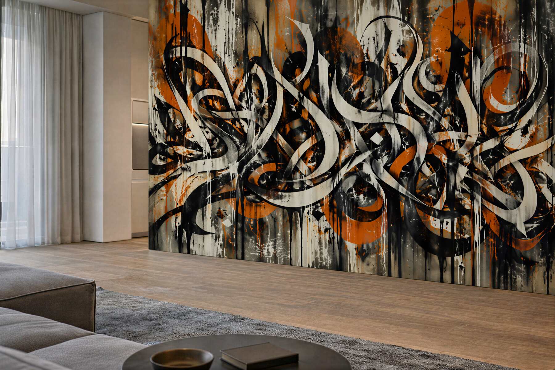 Fototapeta abstrakcyjny graffiti w pomarańczy?v2345