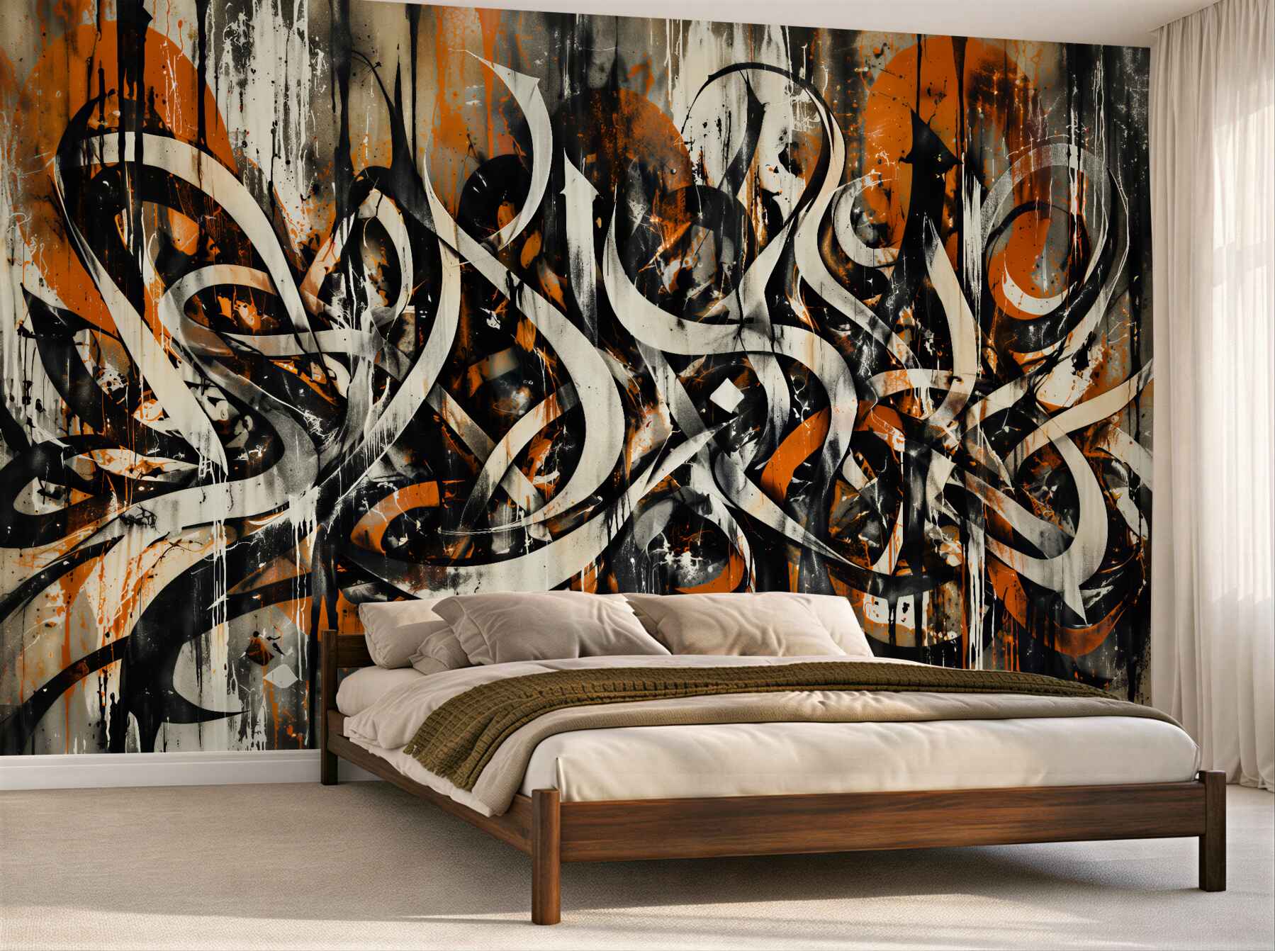 Fototapeta abstrakcyjny graffiti w pomarańczy?v2345