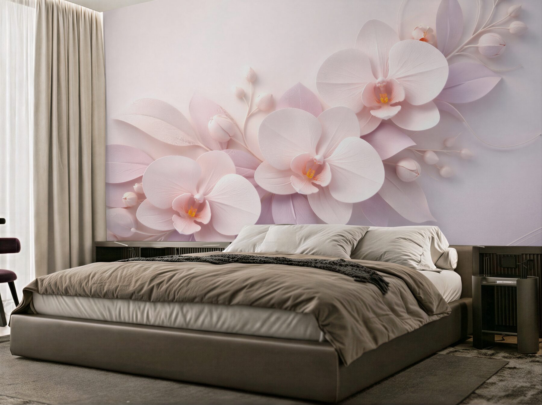 Fototapeta pudrowe orchidee 3d glamour?v2345
