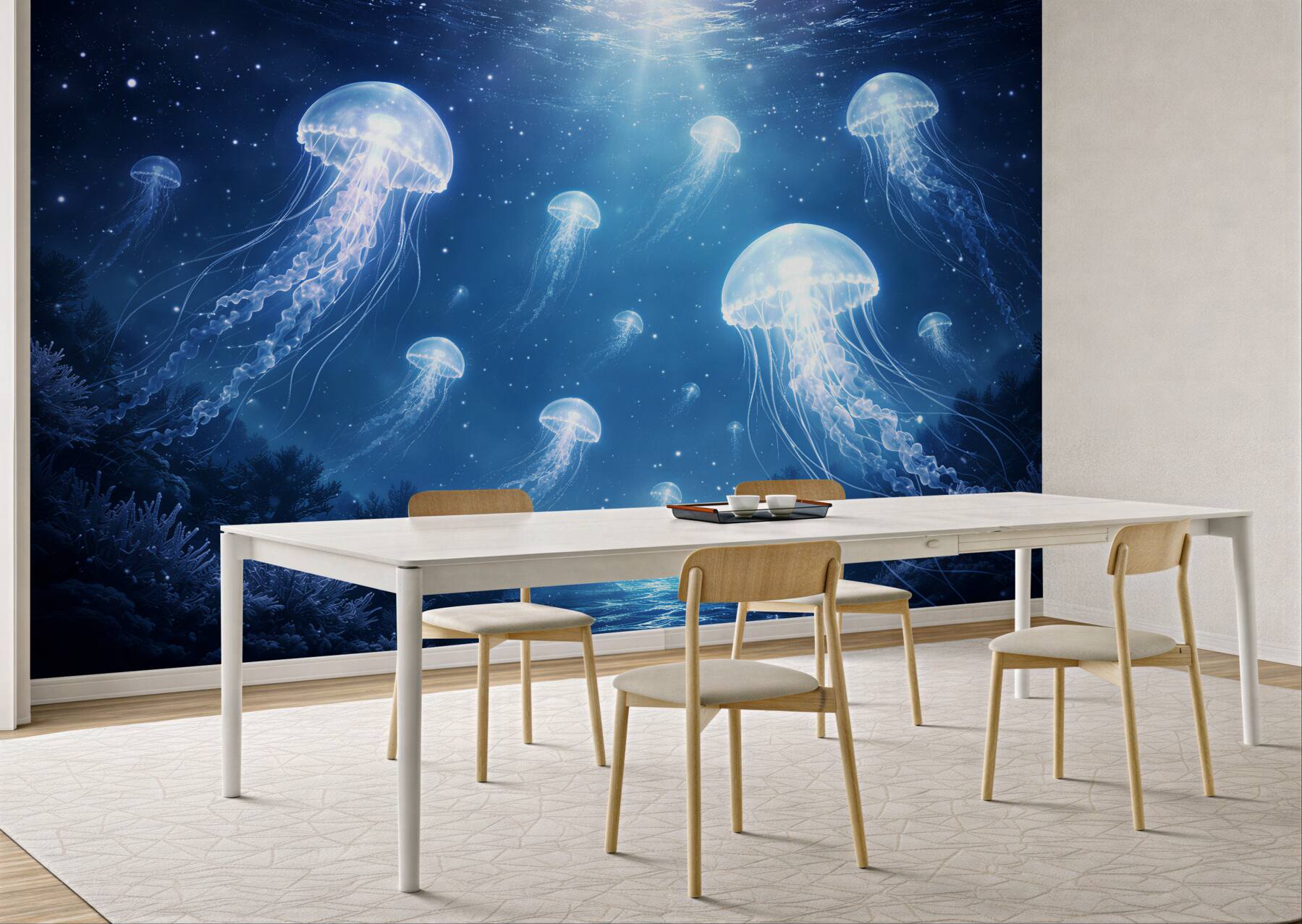 Fototapeta magiczne meduzy w nocnym oceanie?v2345