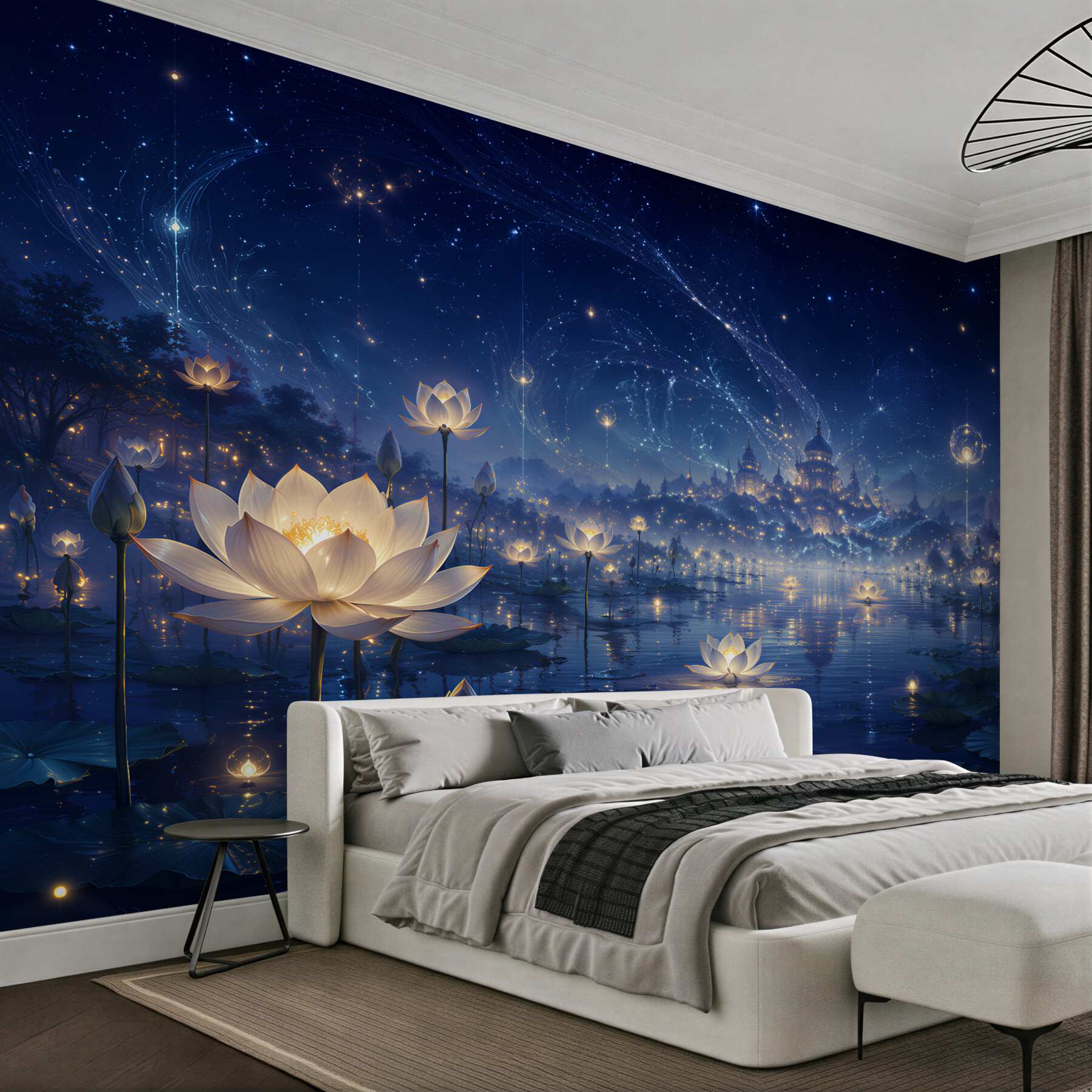 Fototapeta magiczne lotosy pod gwiaździstym niebem?v2345