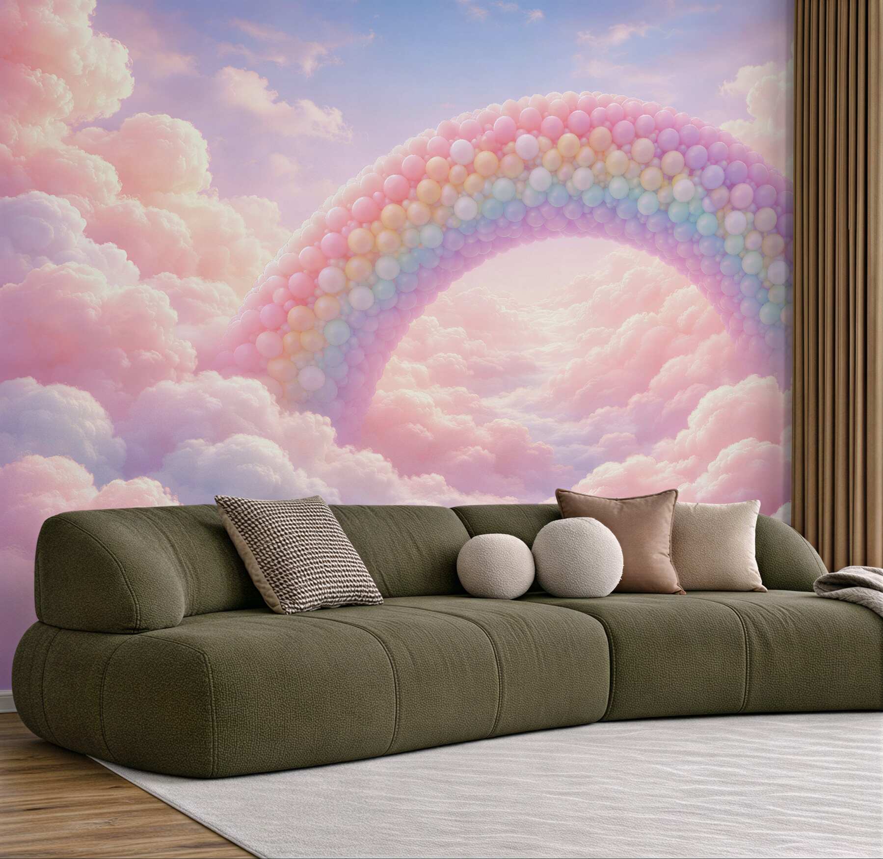 Fototapeta pastelowa tęcza w chmurach?v2345