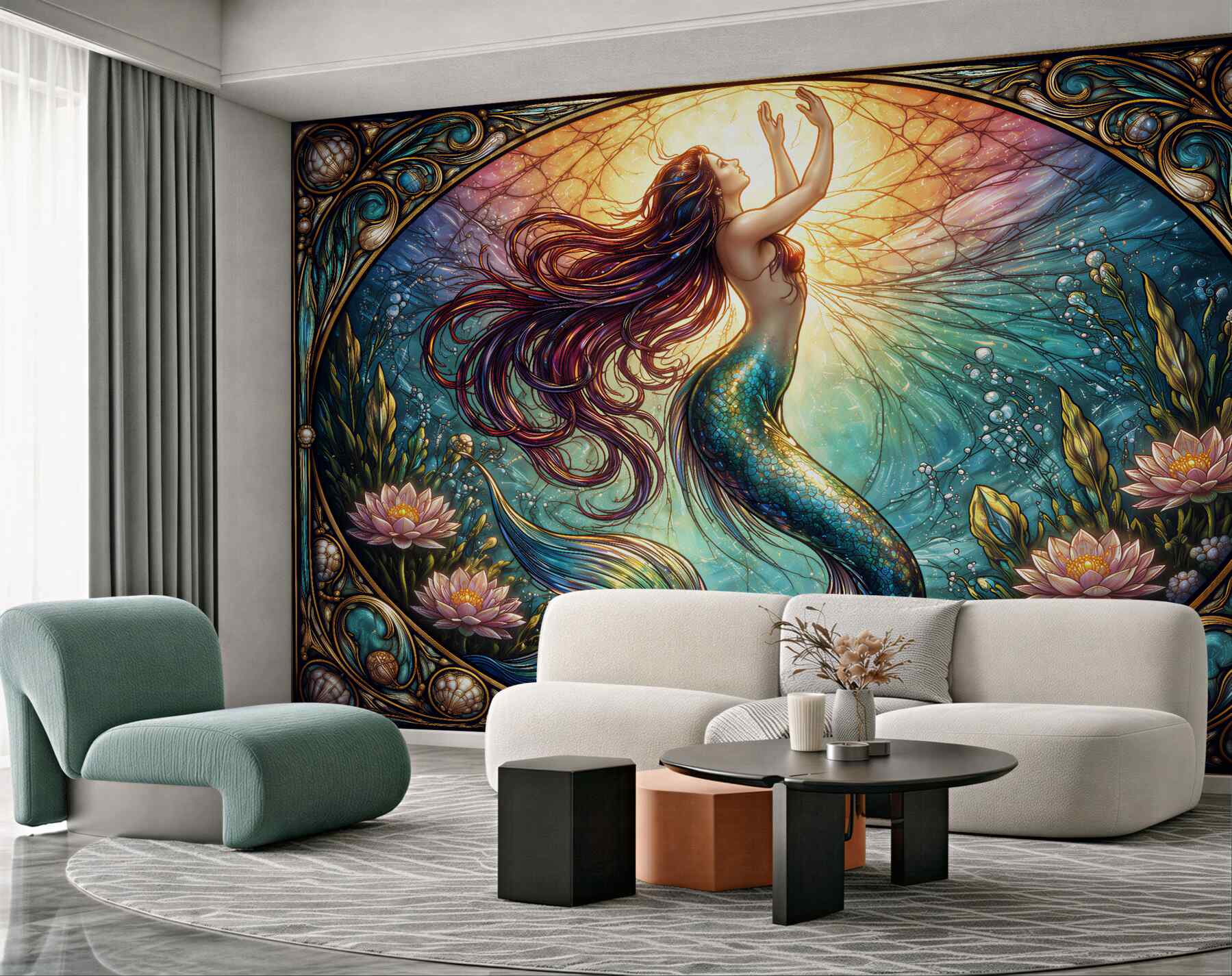 Fototapeta magiczna syrena w blasku wody?v2345