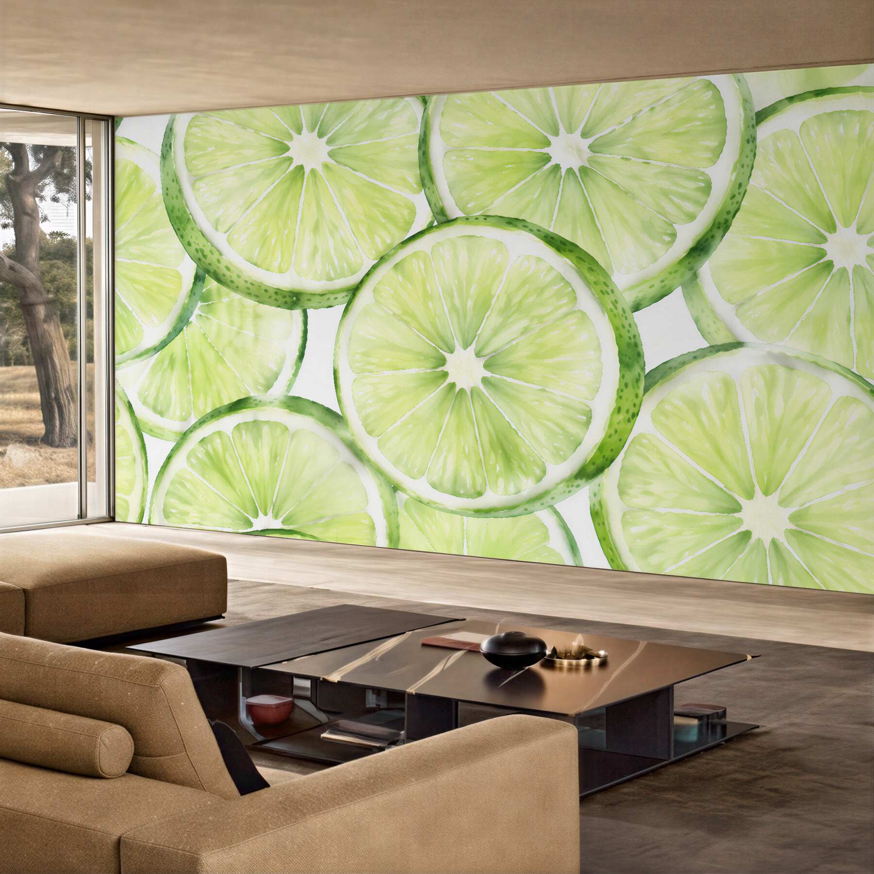 Fototapeta akwarelowe plastry limonki?v2345