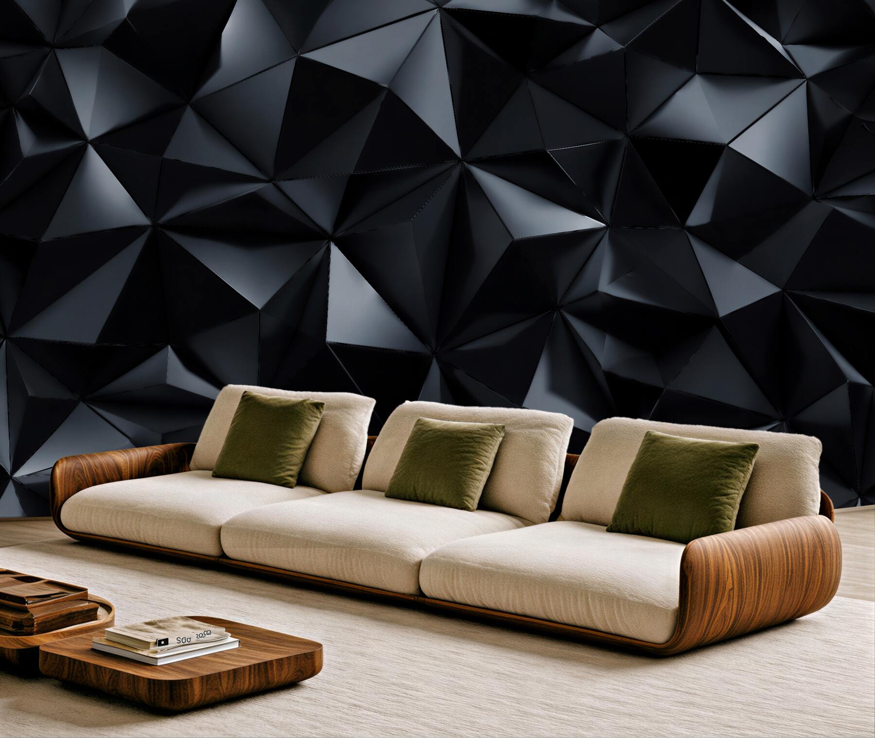 Fototapeta czarne geometryczne bryły 3d?v2345