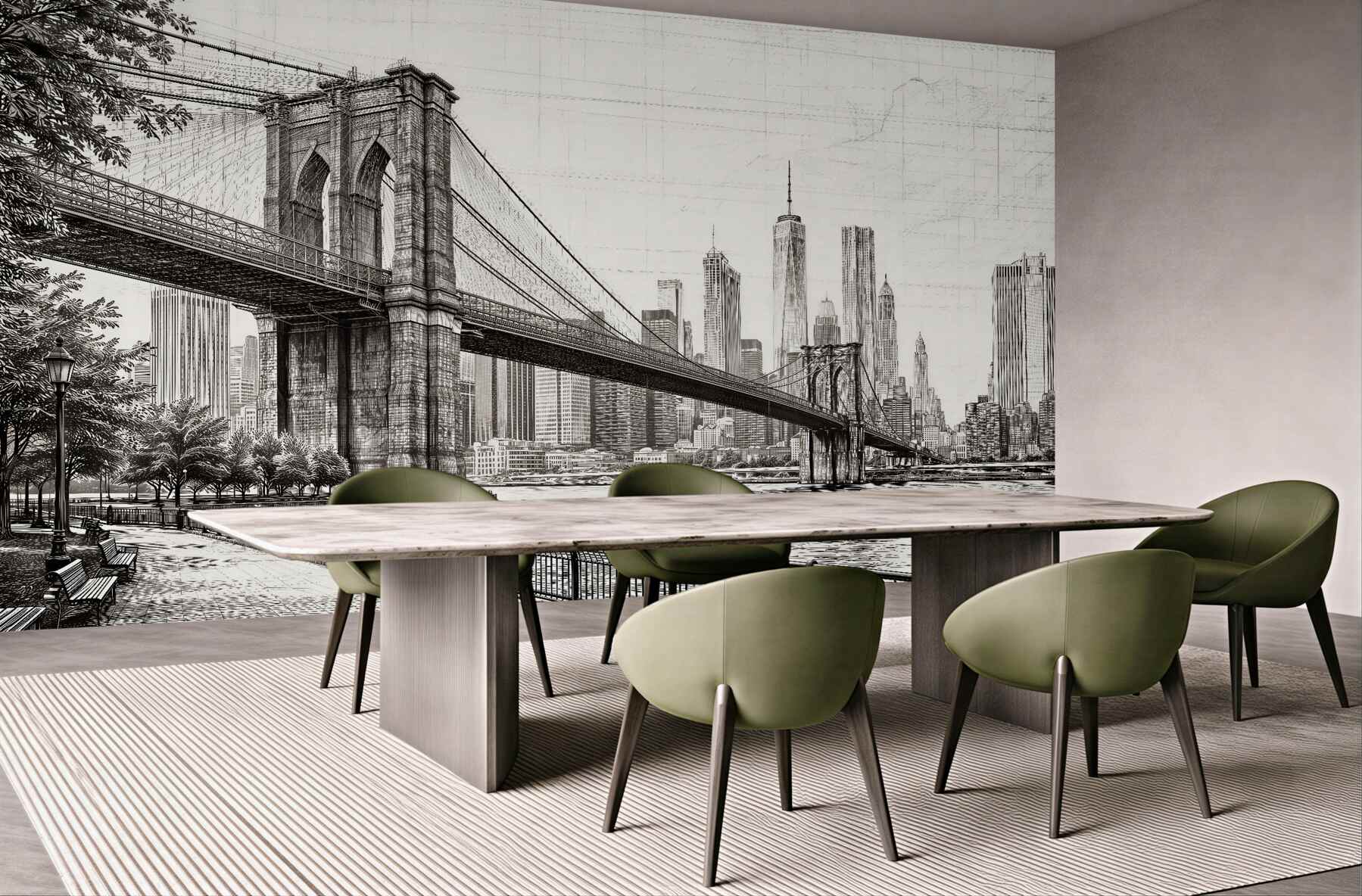Fototapeta szkic mostu brooklińskiego na manhattanie?v2345