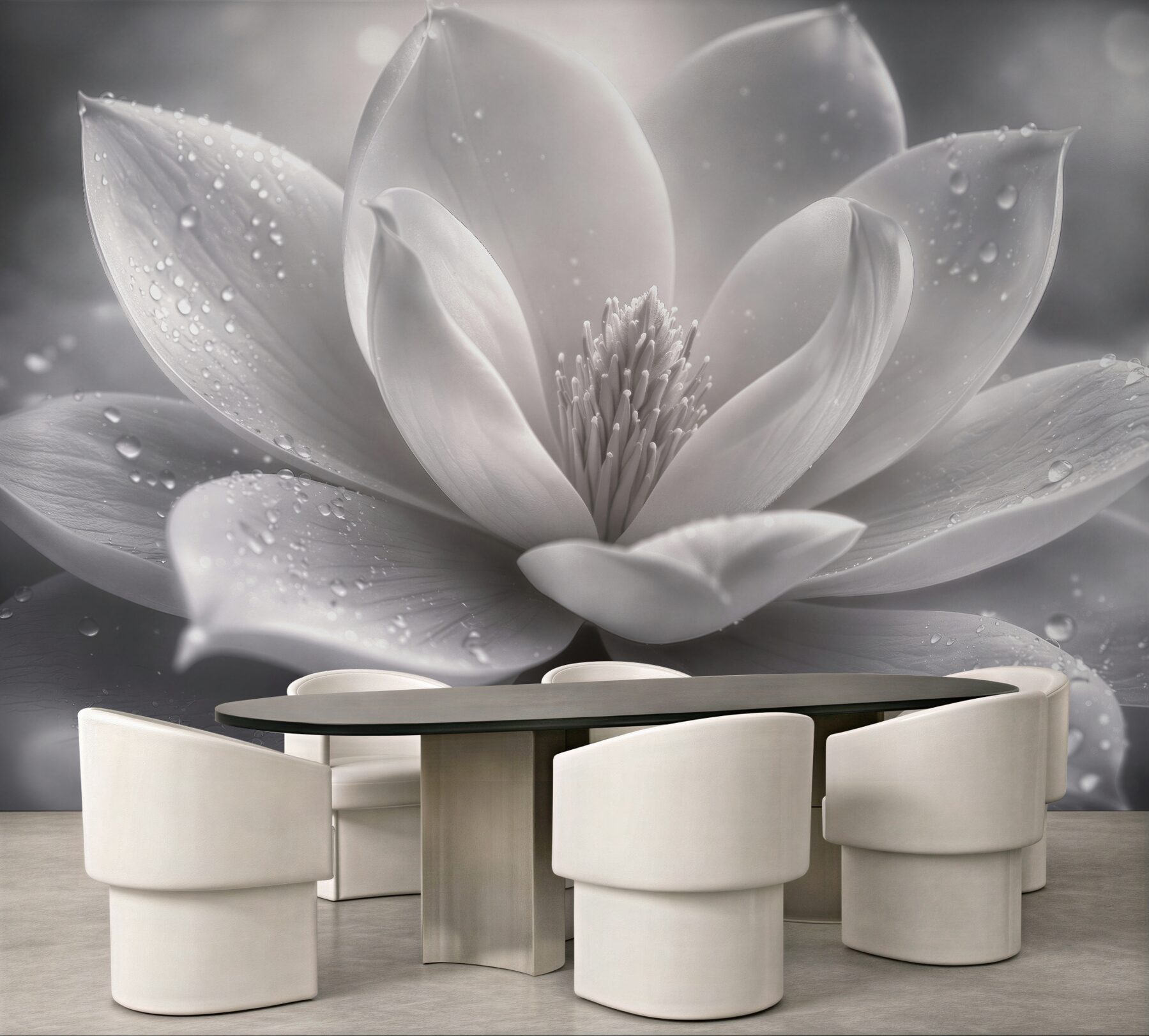 Fototapeta biała magnolia z kroplami rosy?v2345