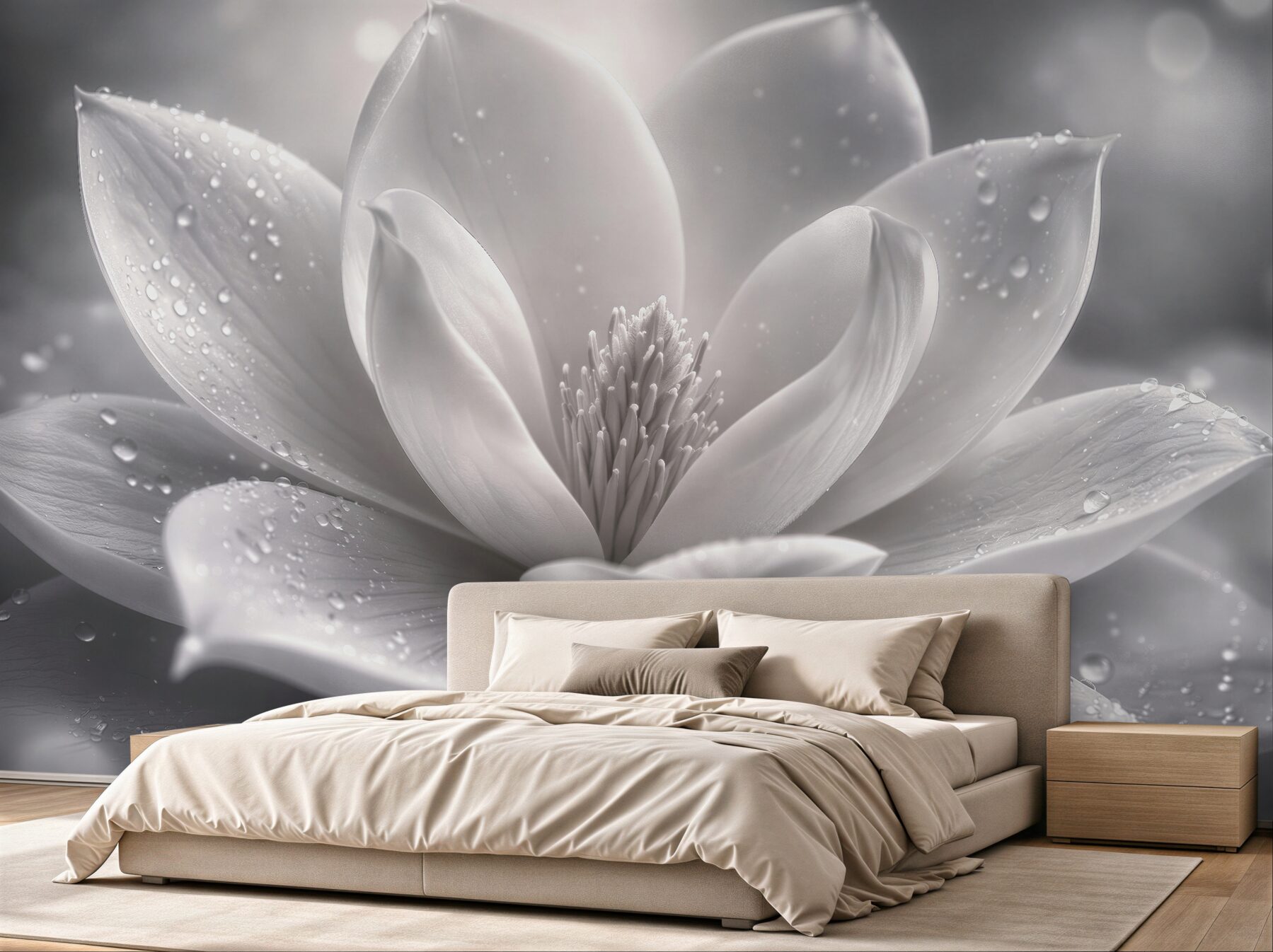 Fototapeta biała magnolia z kroplami rosy?v2345