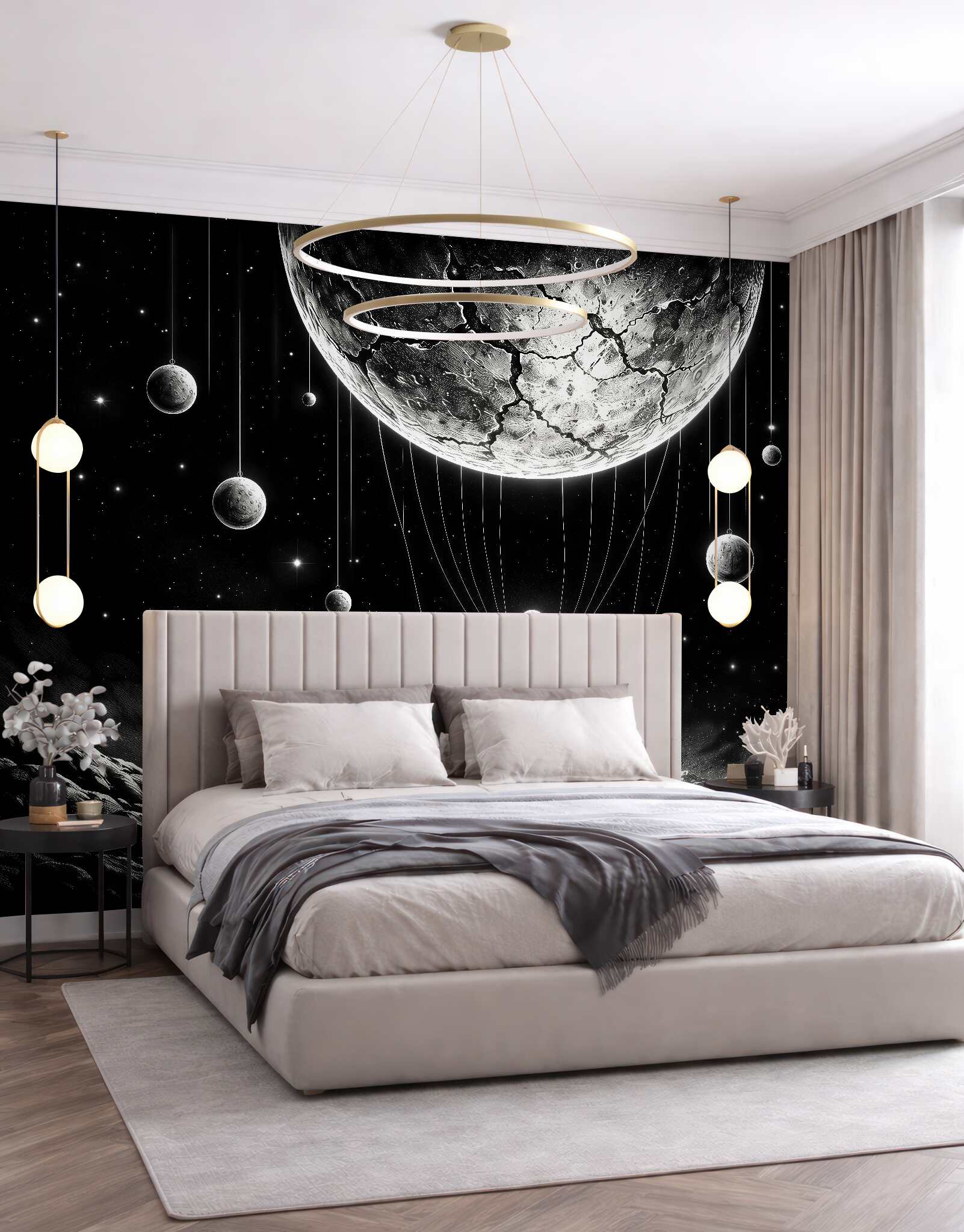 Fototapeta kosmiczny wędrowiec pod planetami?v2345