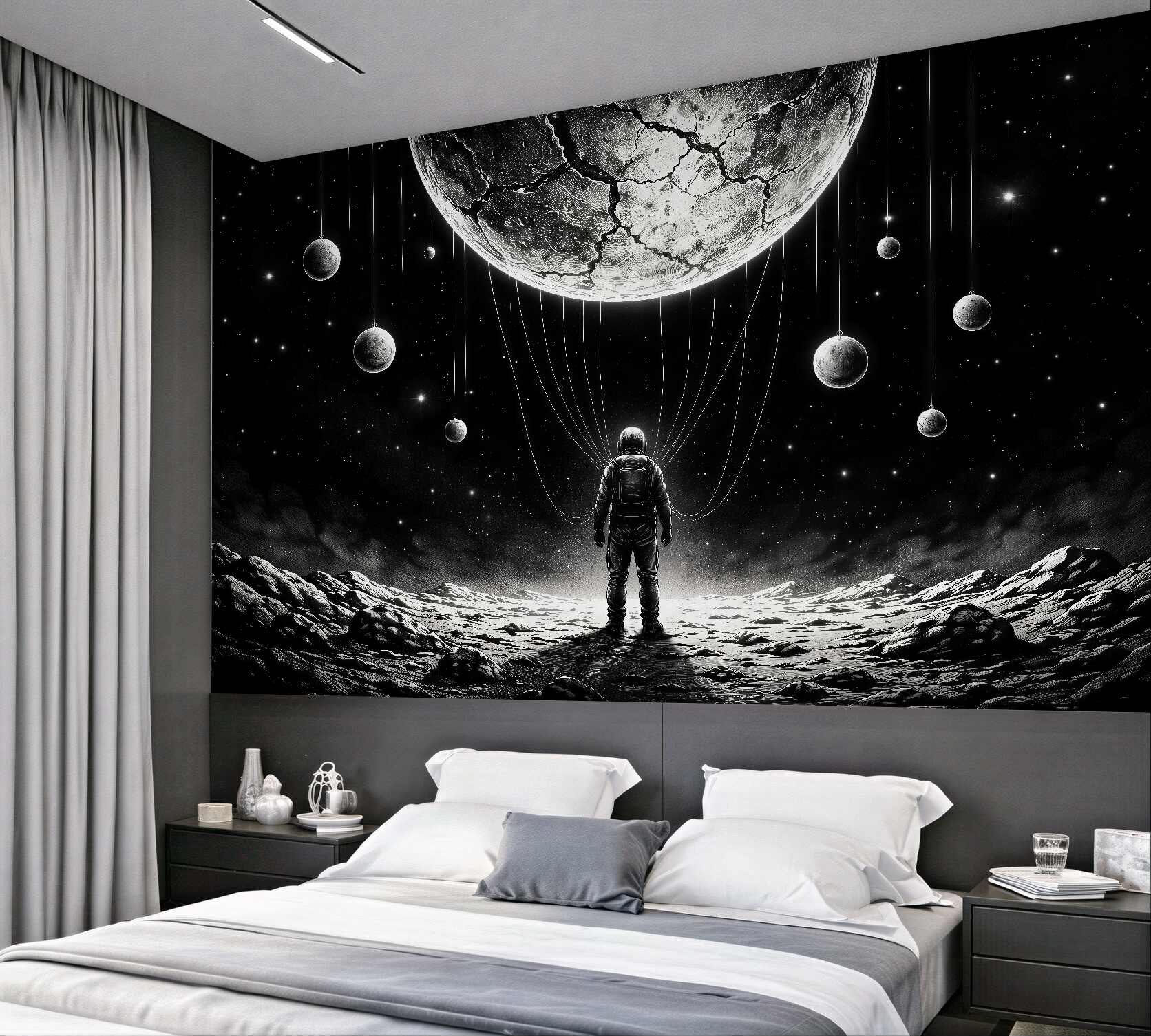 Fototapeta kosmiczny wędrowiec pod planetami?v2345