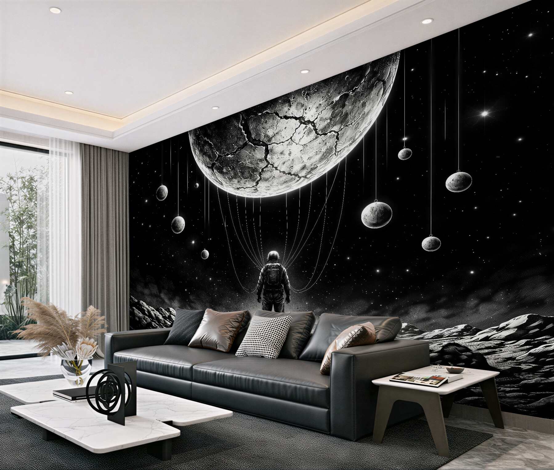 Fototapeta kosmiczny wędrowiec pod planetami?v2345