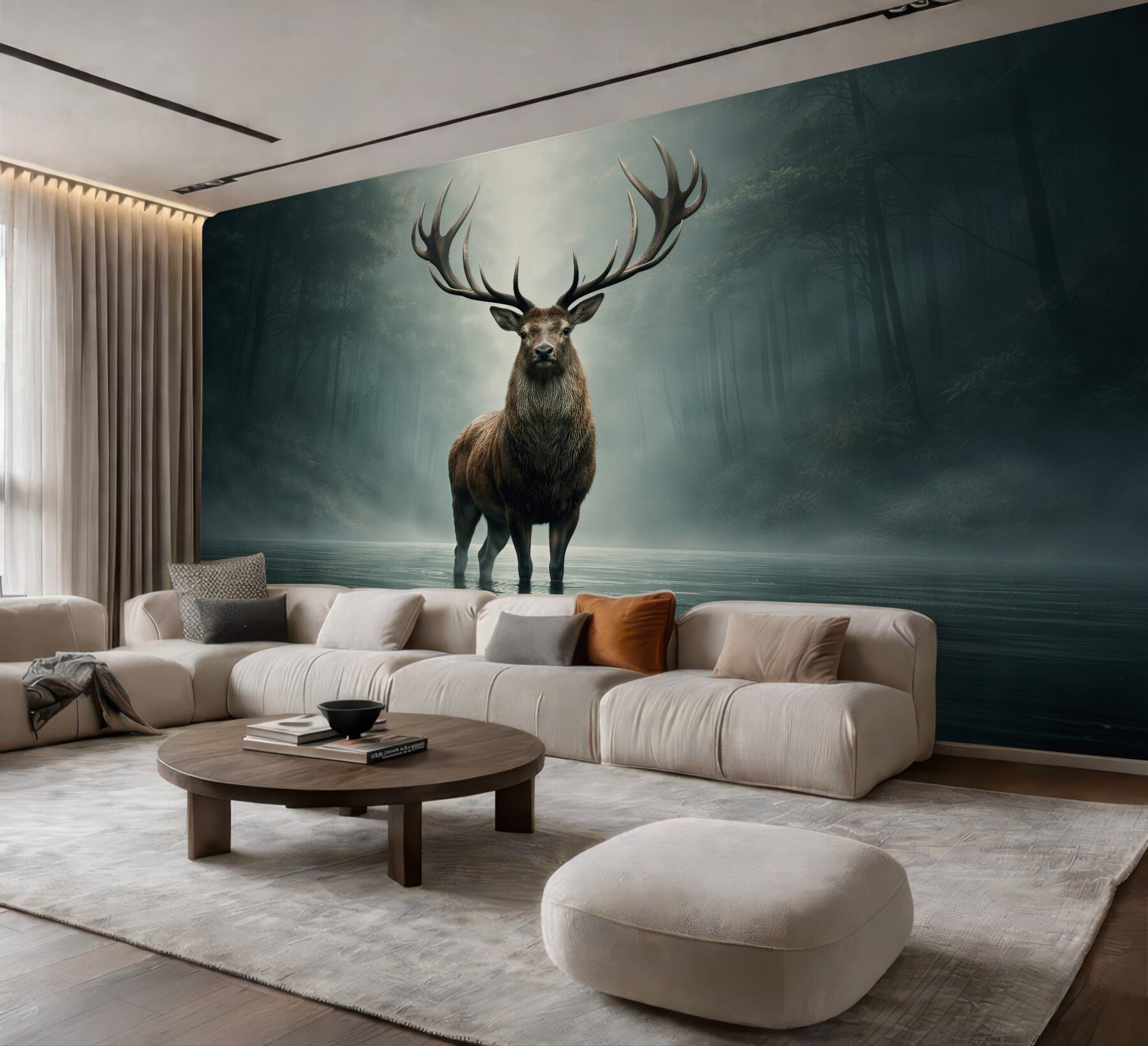Fototapeta jeleń w mglistej kniei?v2345