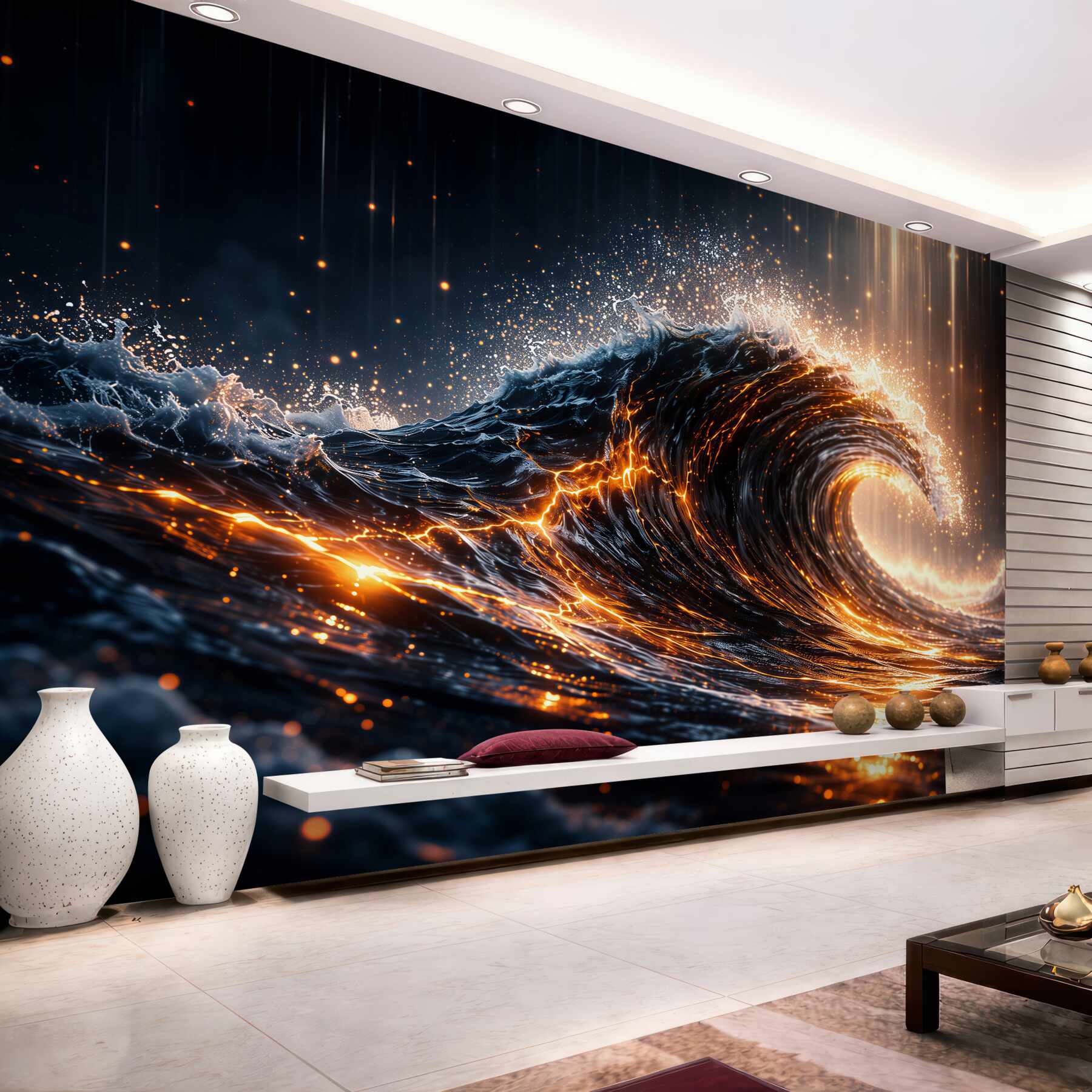 Fototapeta złota fala nocnego oceanu?v2345