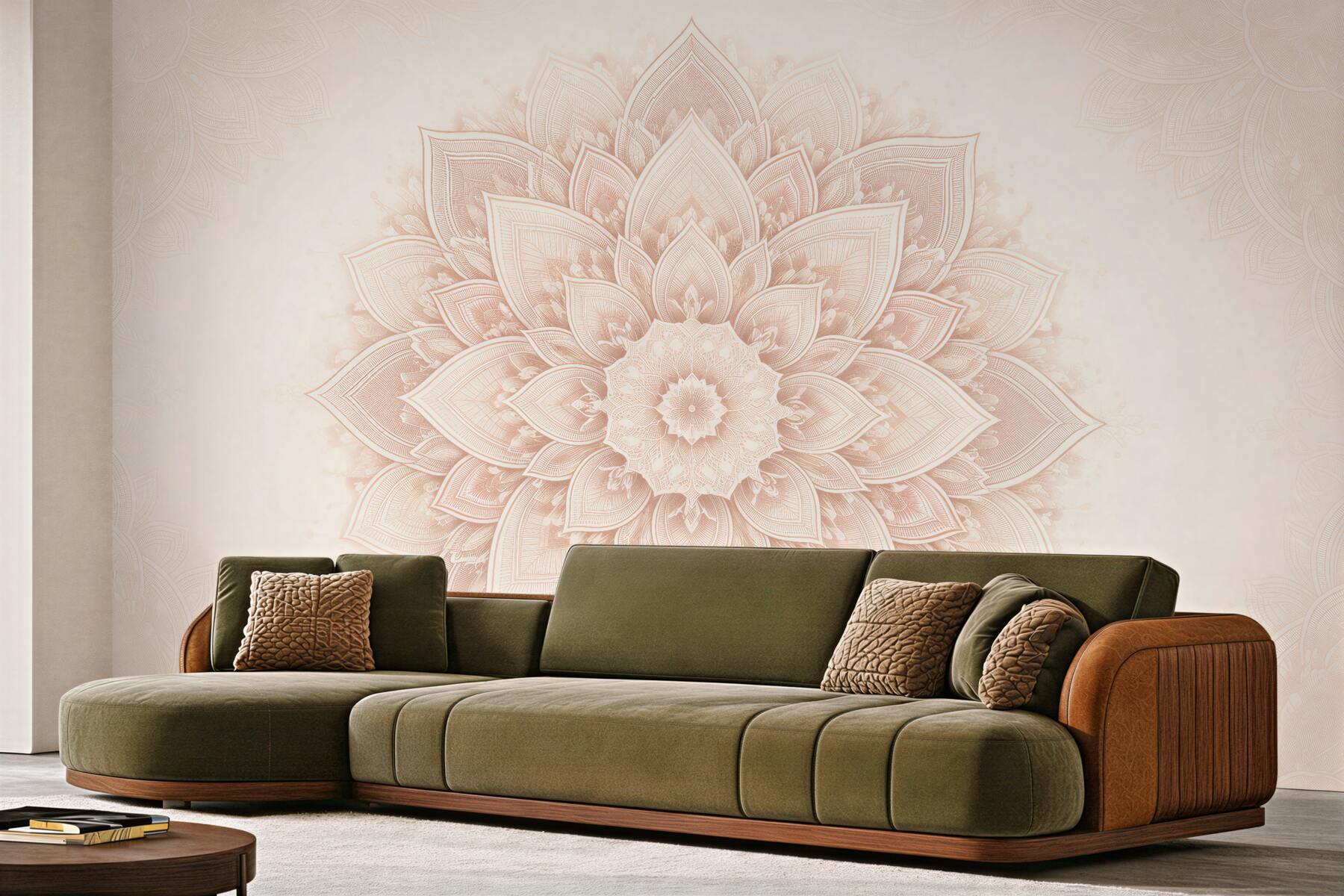 Fototapeta pudrowa mandala w harmonijnym blasku?v2345