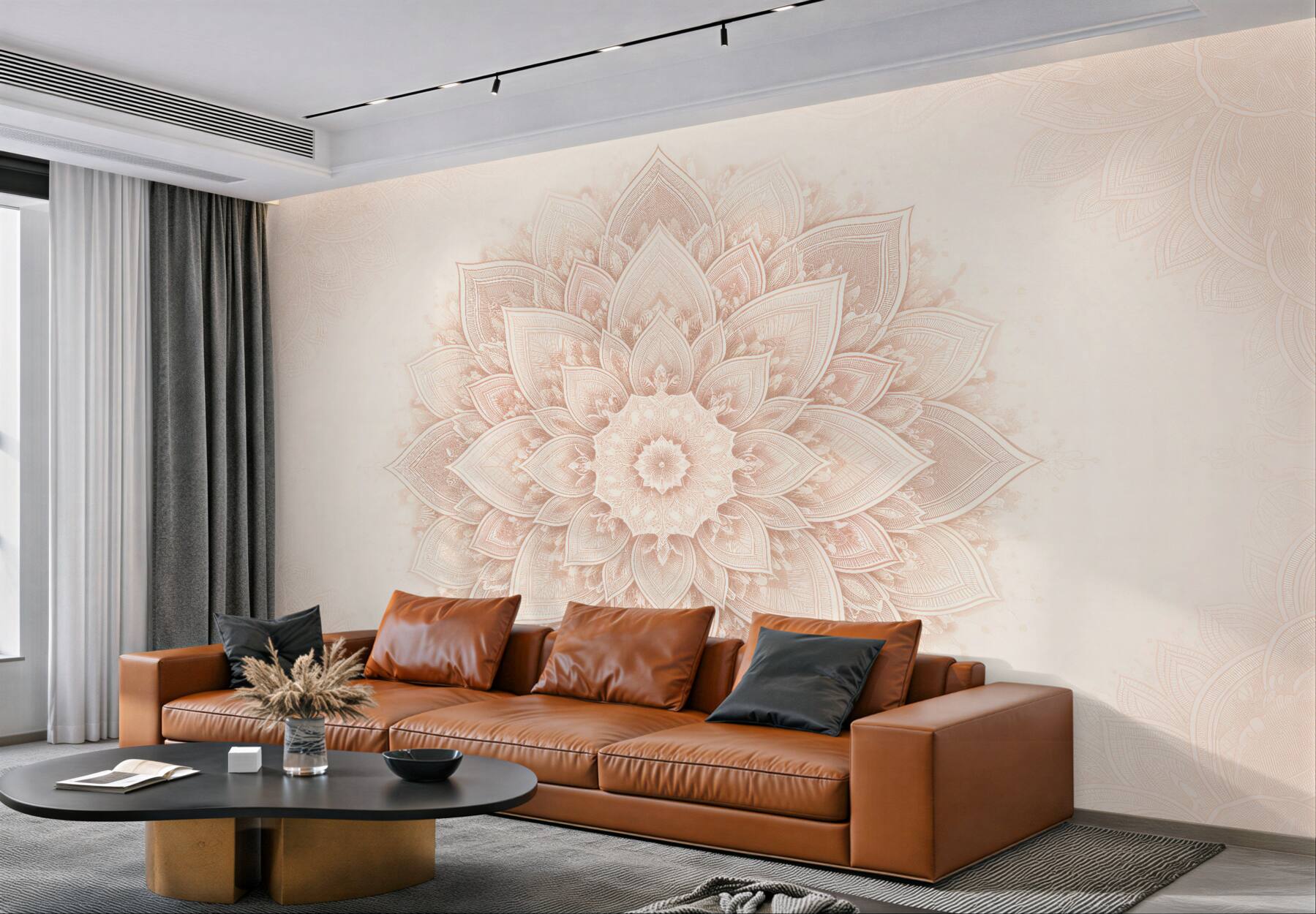 Fototapeta pudrowa mandala w harmonijnym blasku?v2345