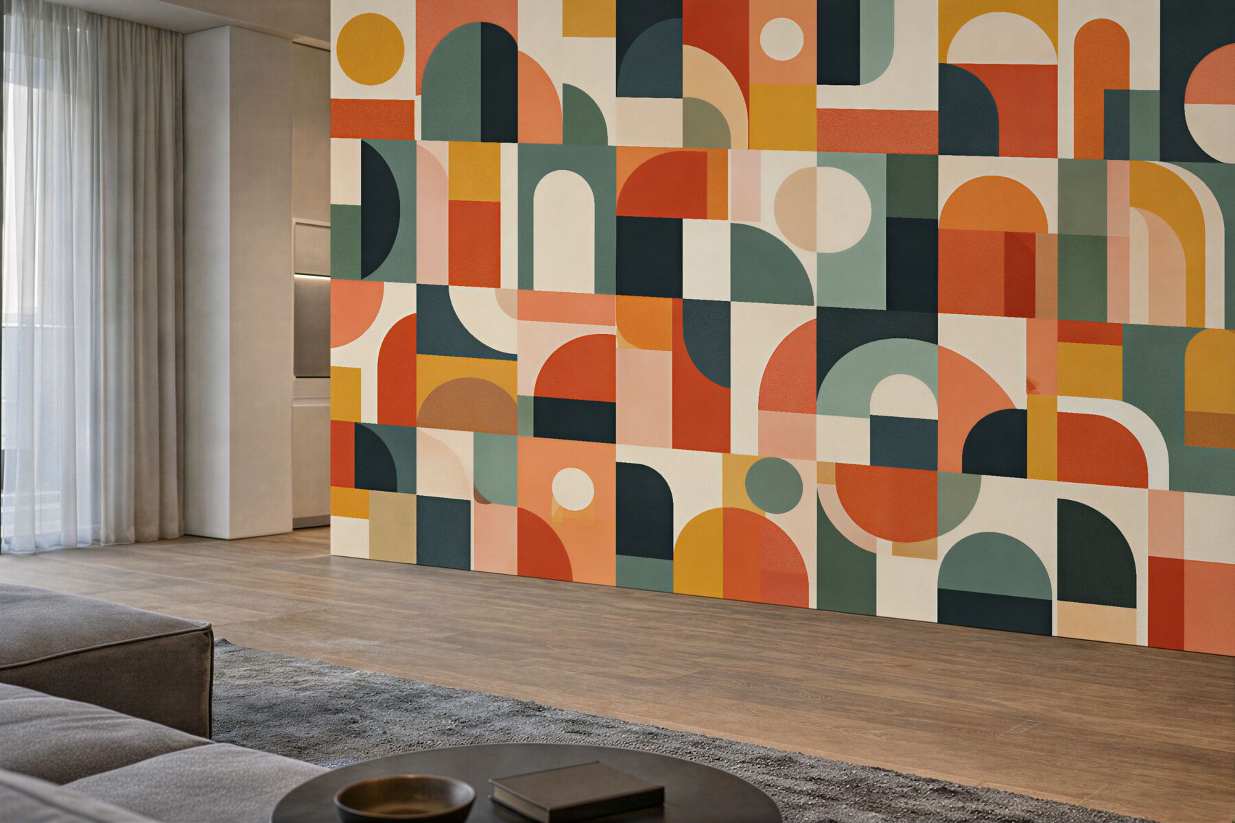 Fototapeta geometryczna mozaika w ciepłych barwach?v2345