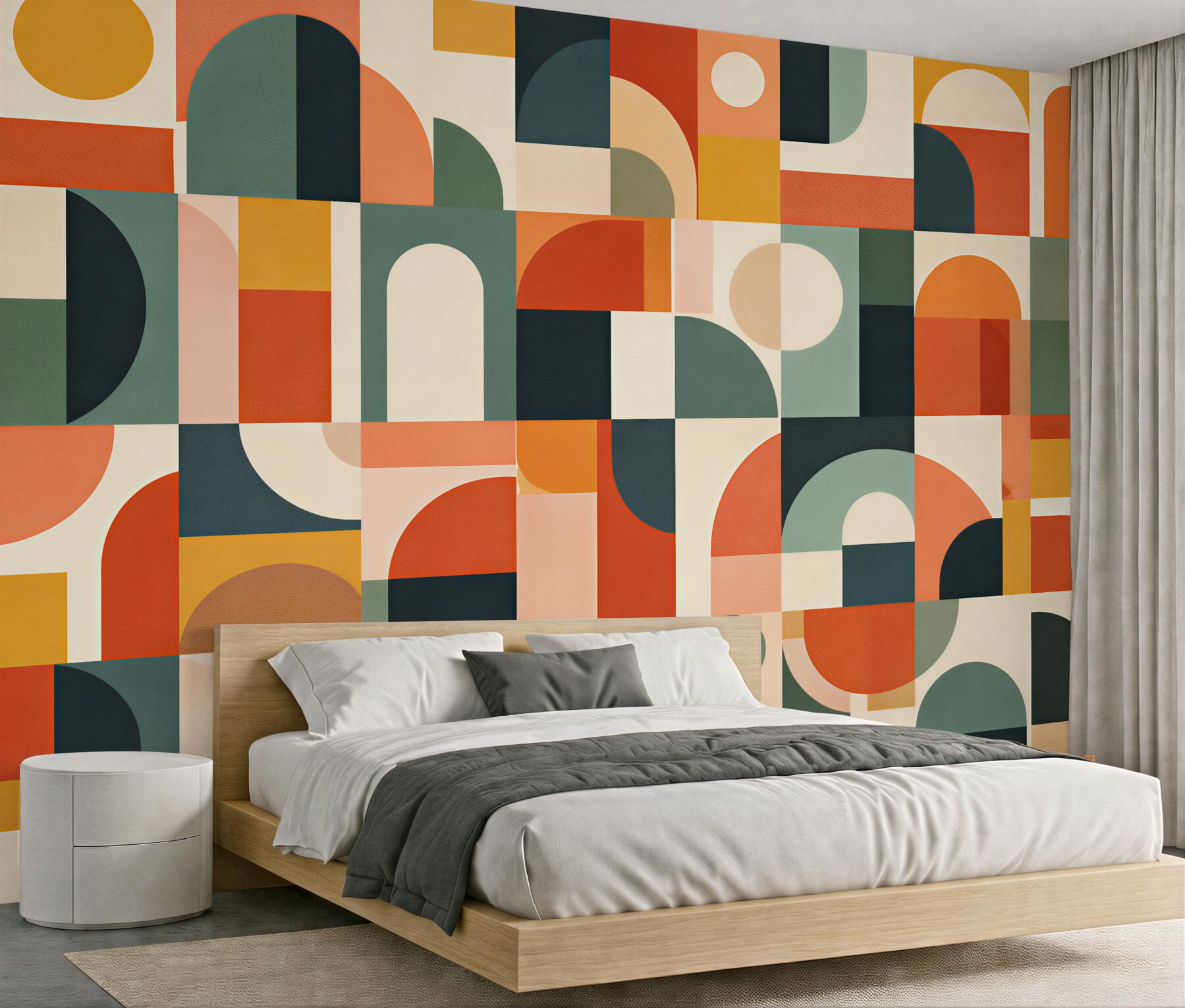 Fototapeta geometryczna mozaika w ciepłych barwach?v2345
