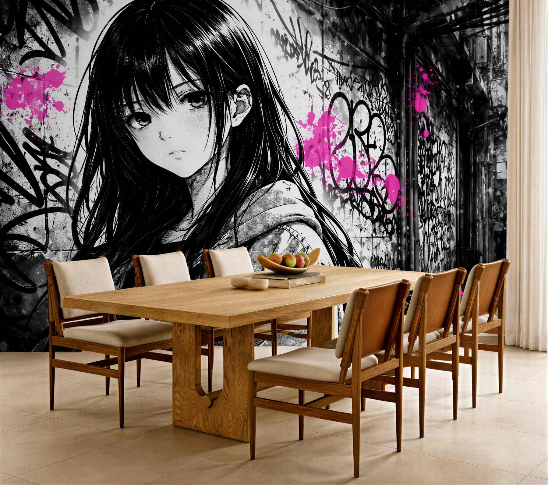 Fototapeta manga w neonowym graffiti?v2345