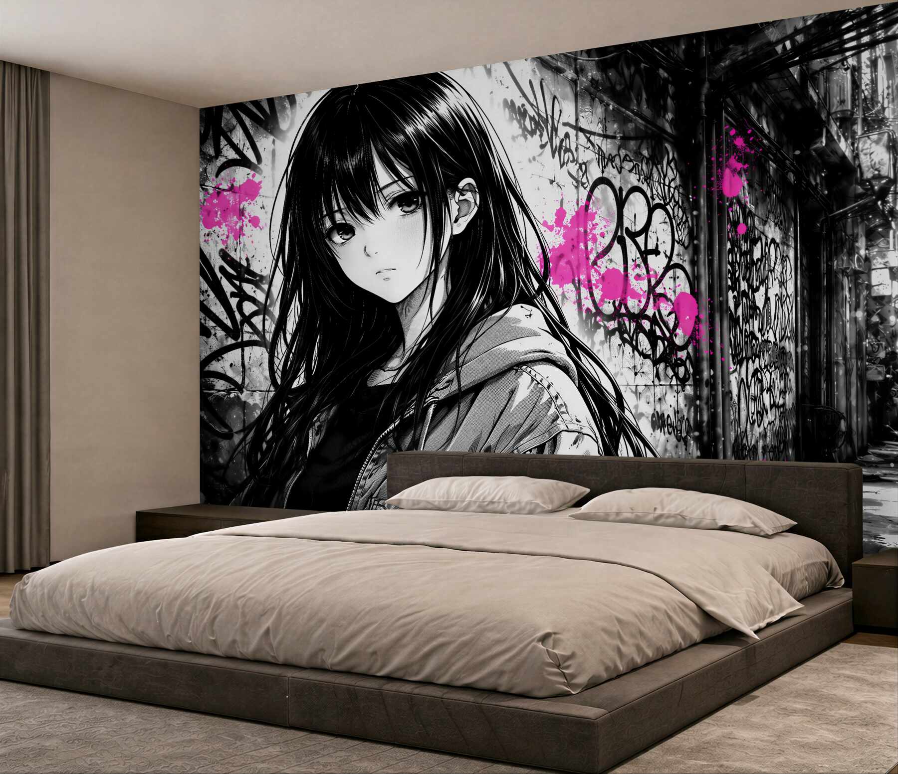 Fototapeta manga w neonowym graffiti?v2345