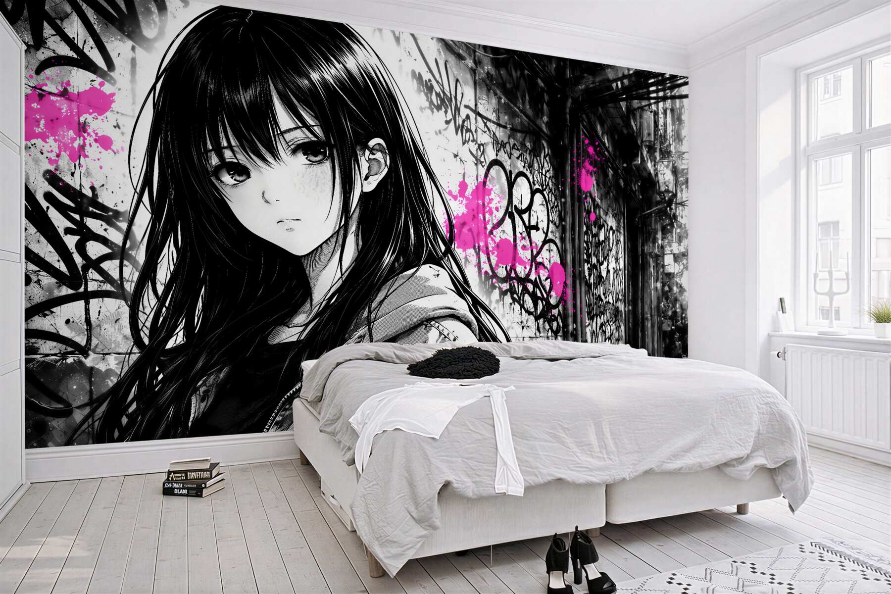 Fototapeta manga w neonowym graffiti?v2345