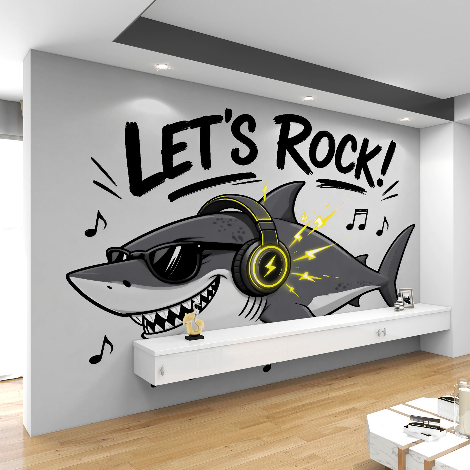 Fototapeta rockowy rekin w słuchawkach?v2345