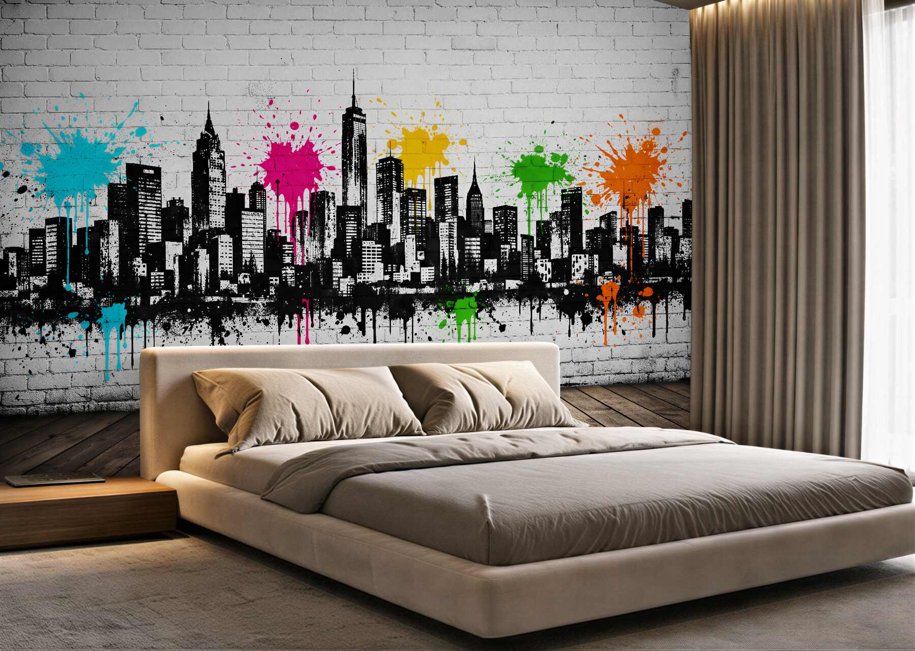 Fototapeta kolorowe graffiti miejskiej panoramy?v2345