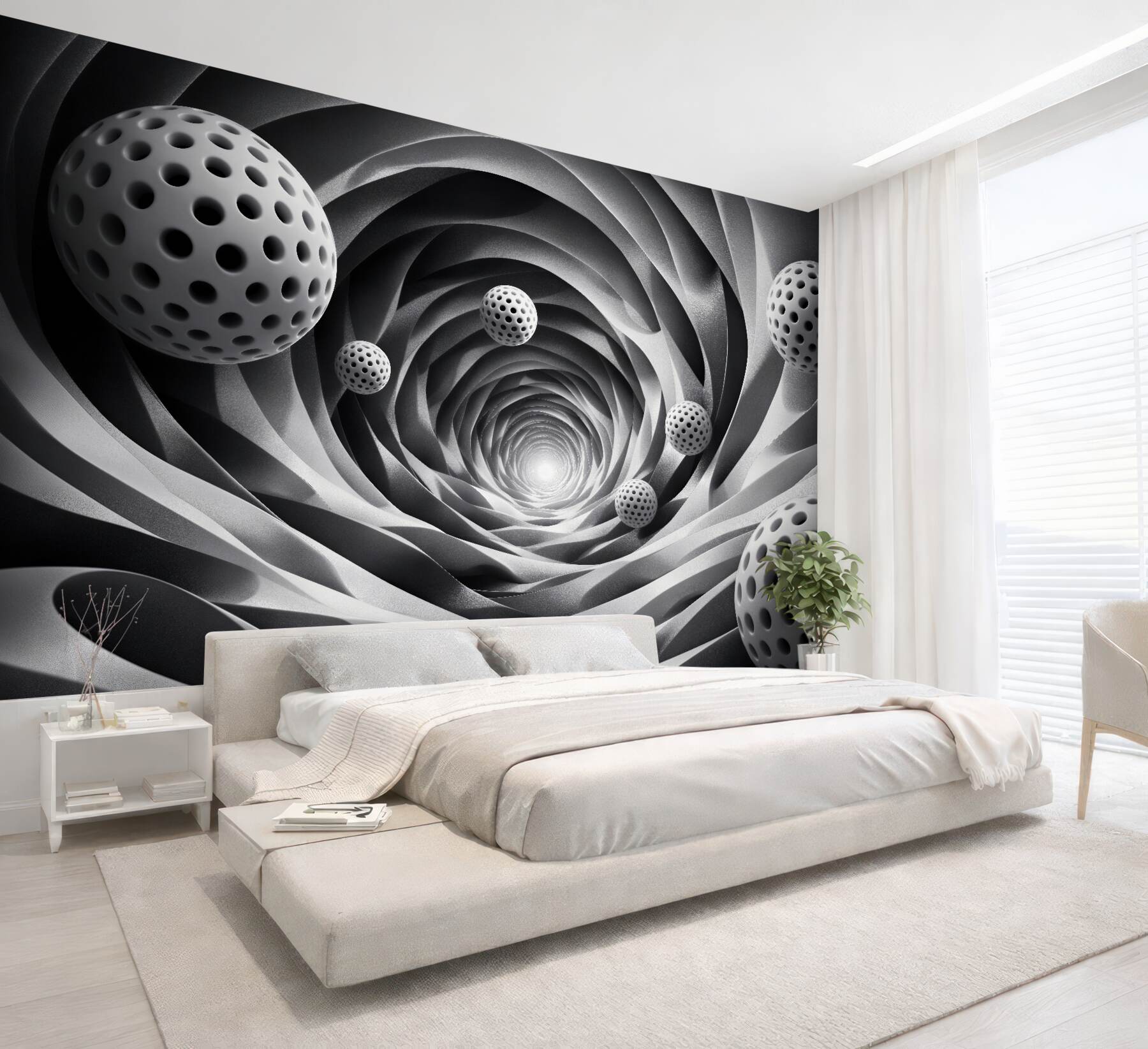 Fototapeta tunel z ażurowymi kulami 3d?v2345