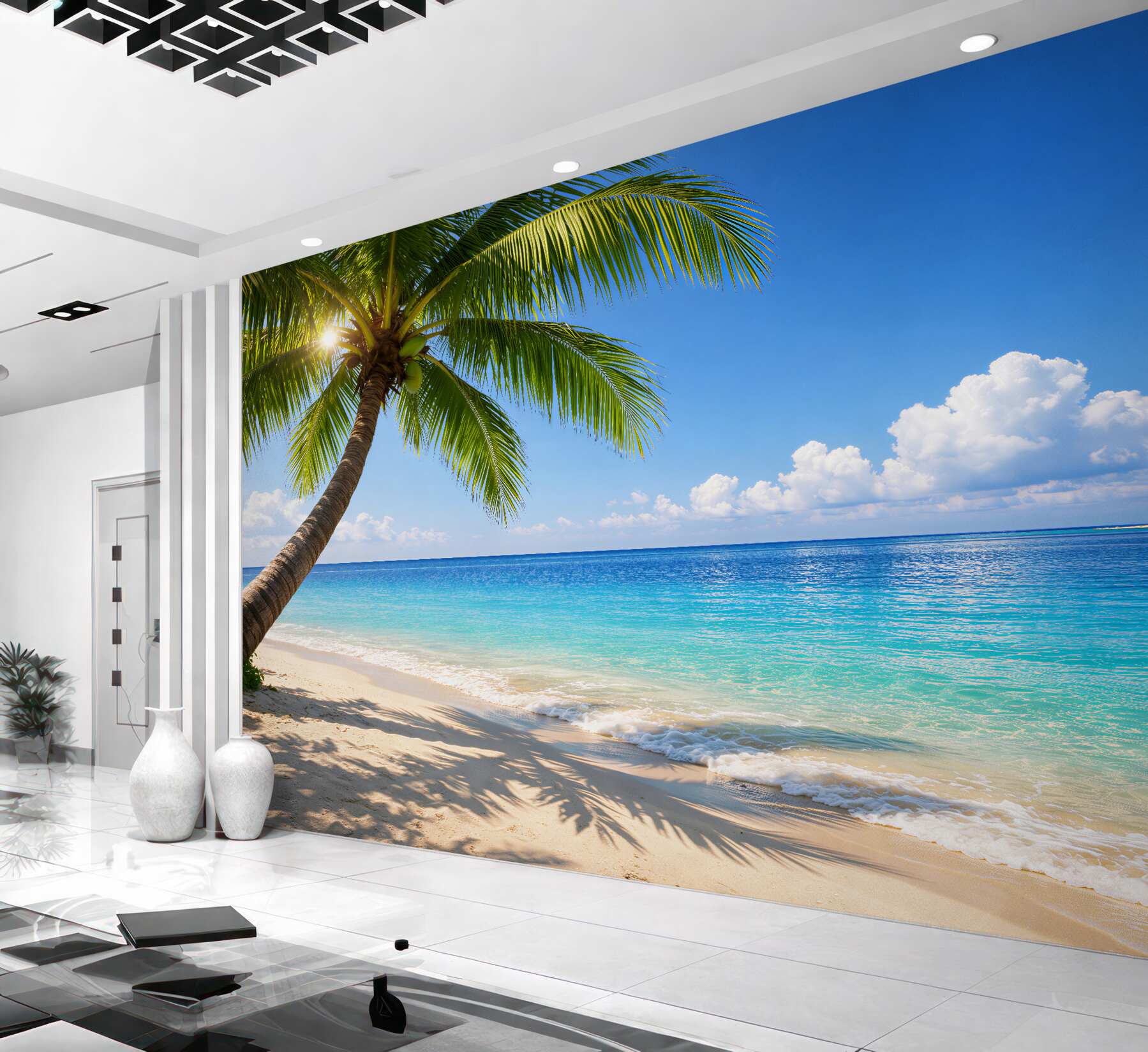 Fototapeta rajska plaża z palmą?v2345
