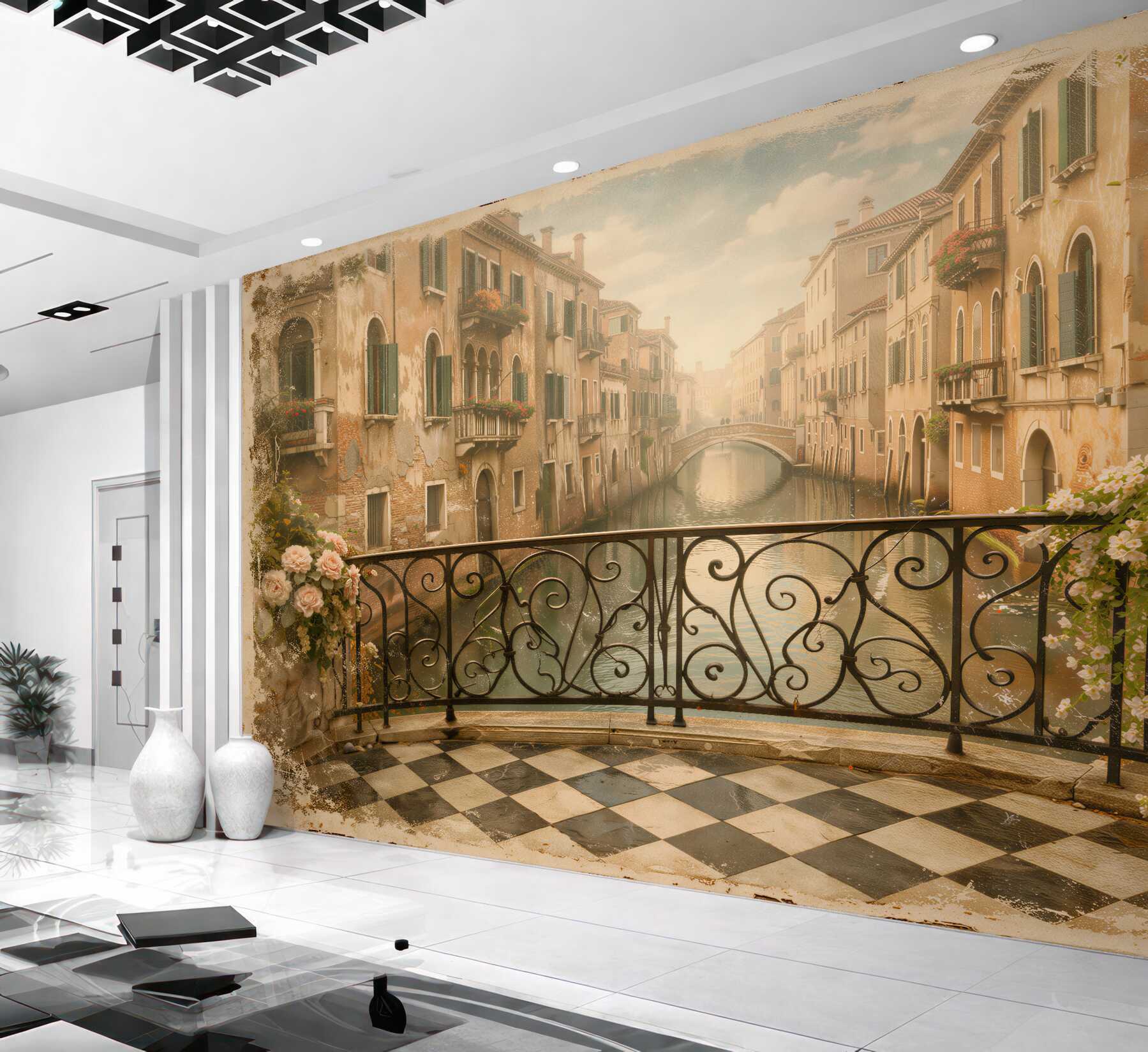Fototapeta romantyczny balkon nad weneckim kanałem?v2345