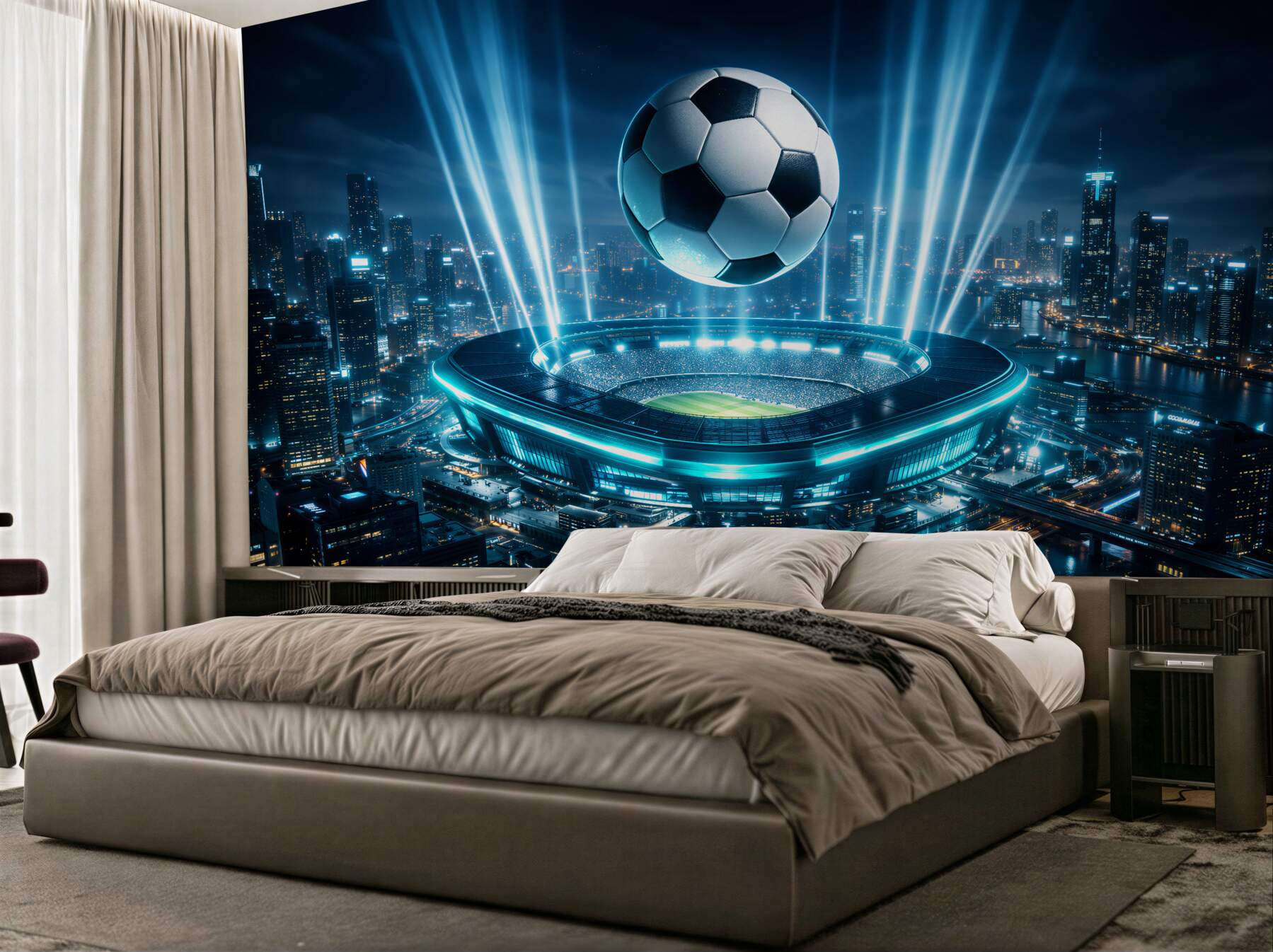Fototapeta futurystyczny stadion w blasku miasta?v2345