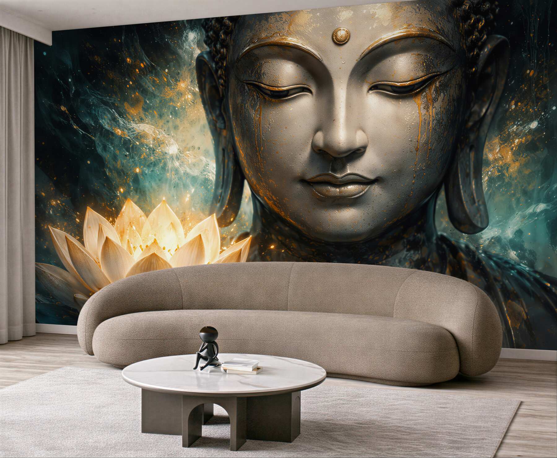Fototapeta złoty budda z lotosem?v2345