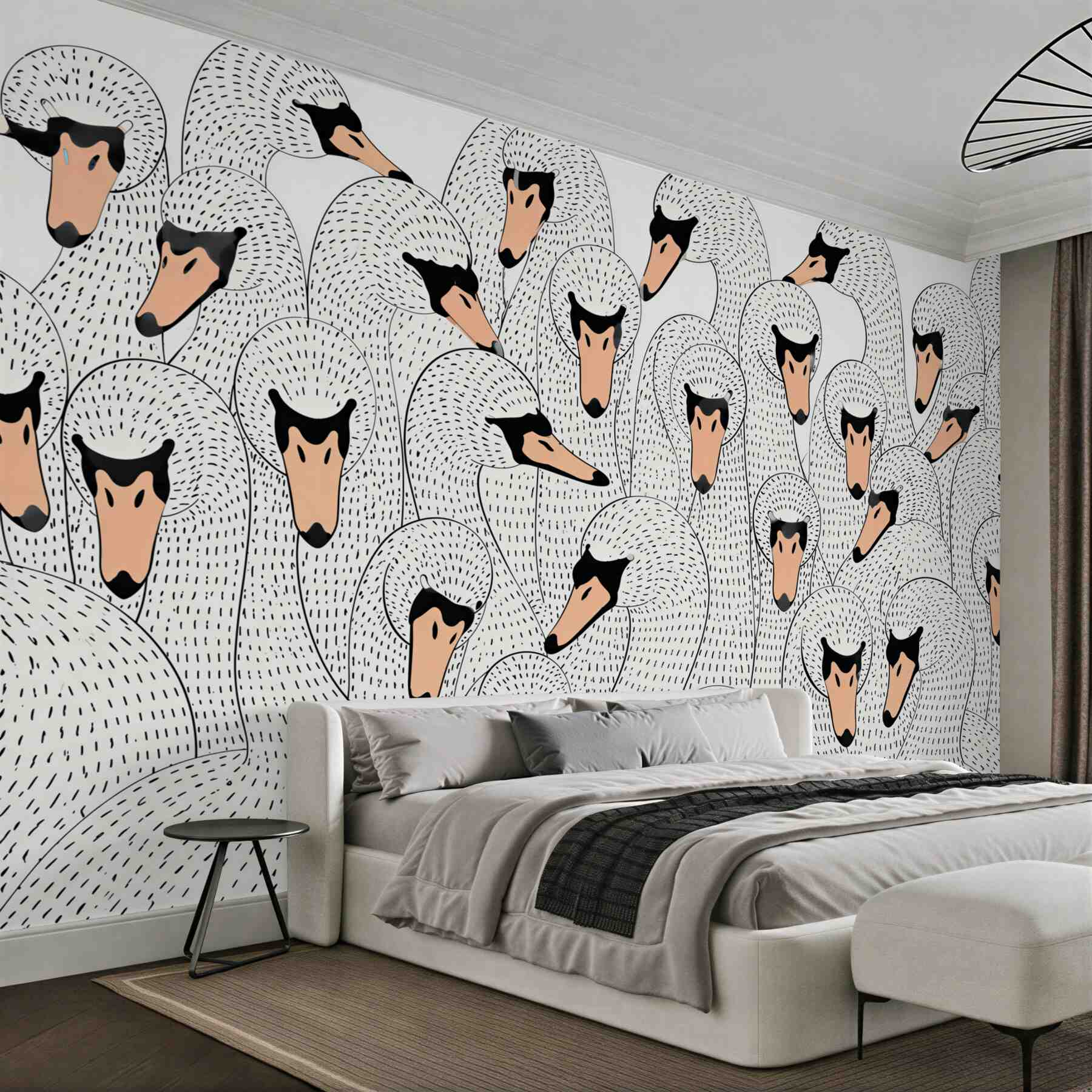 Fototapeta białe łabędzie na spokojnej wodzie elegancka pastelowa?v2345