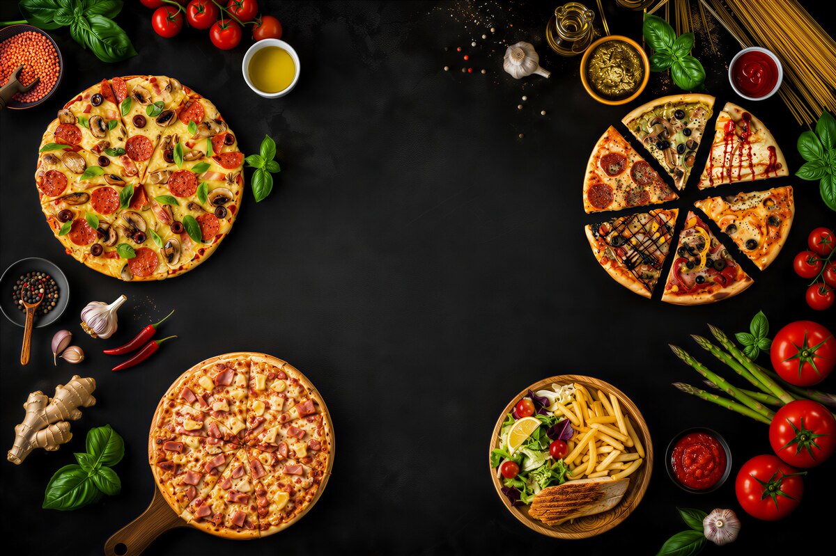 Fototapeta Pizza i inne produkty