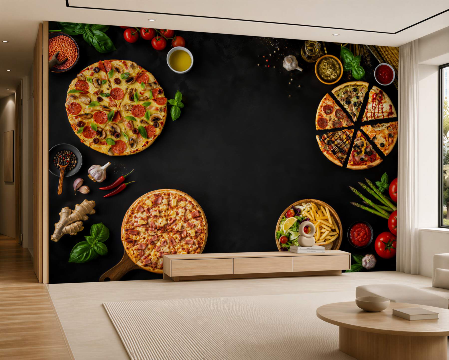 Fototapeta Pizza i inne produkty
