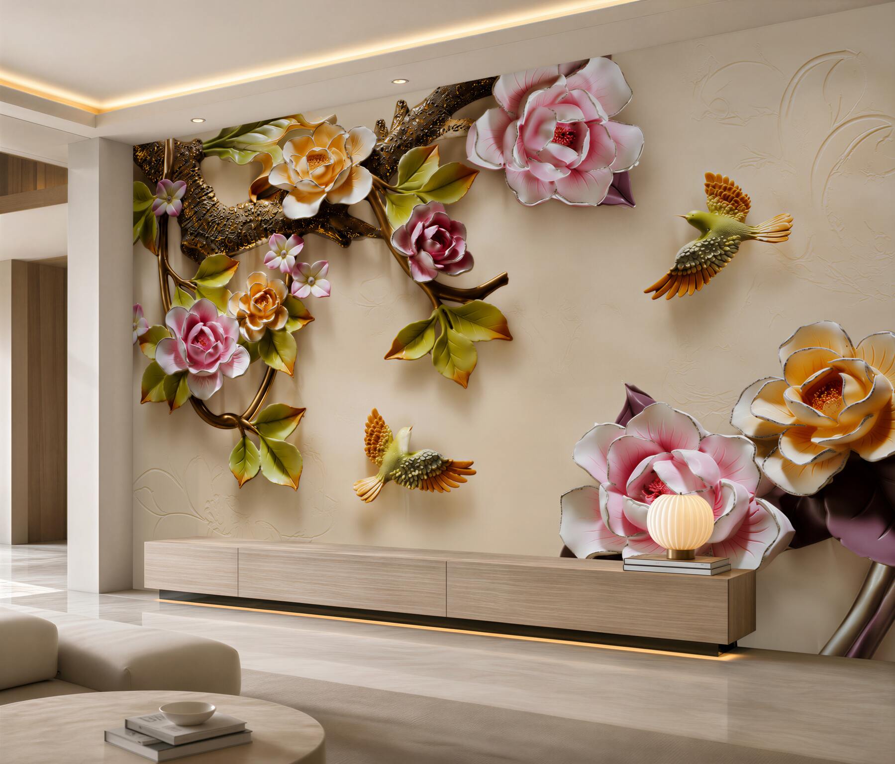 Fototapeta piękna kompozycja gałęzi z kwiatami