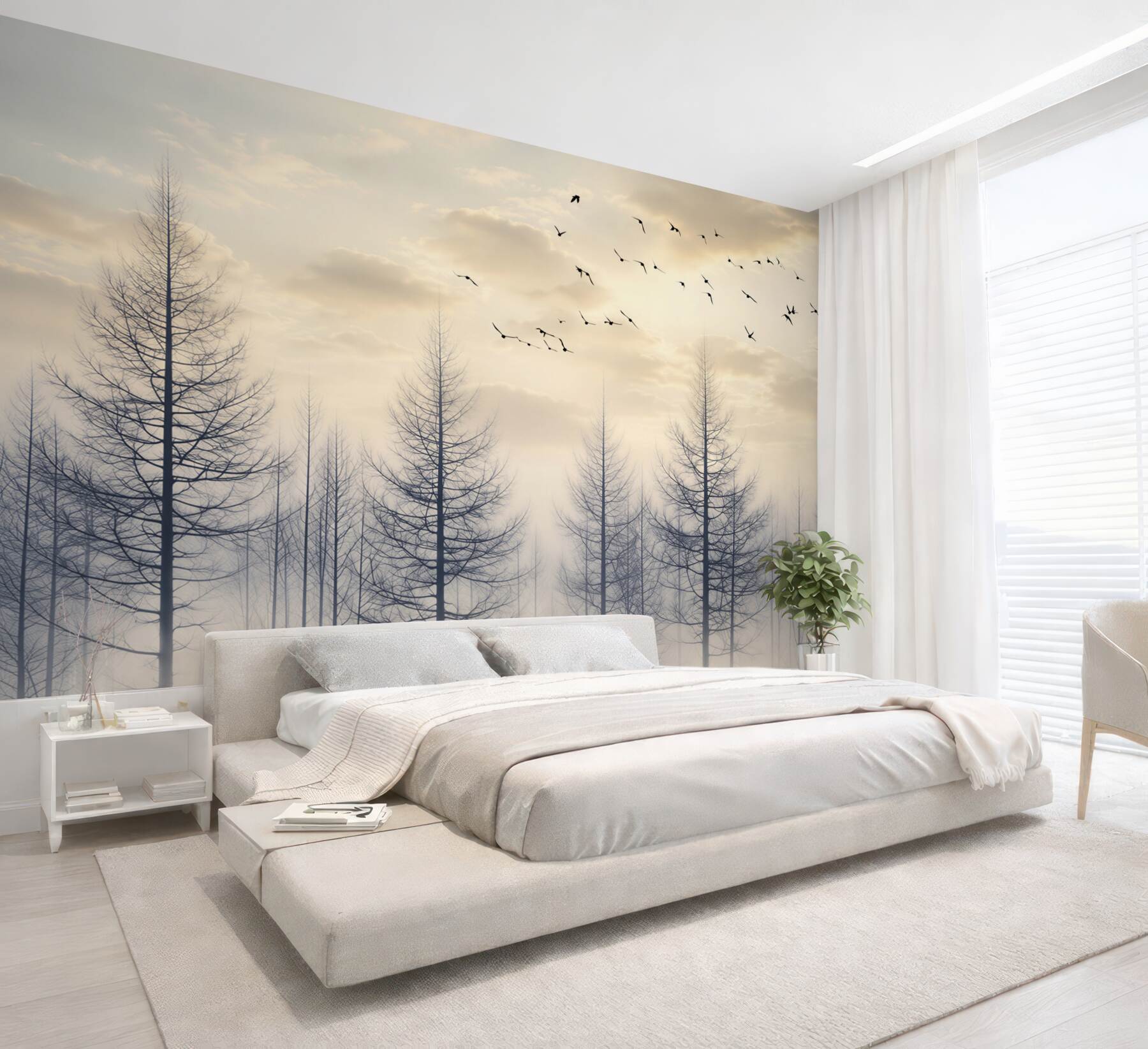 Fototapeta wczesnym rankiem w mglistym lesie?v2345