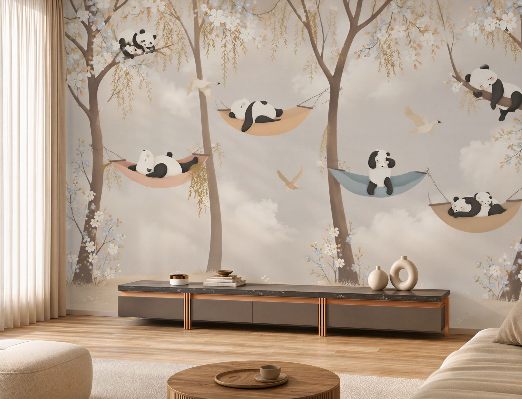 Fototapeta Panda odpoczywa na hamakach?v2345