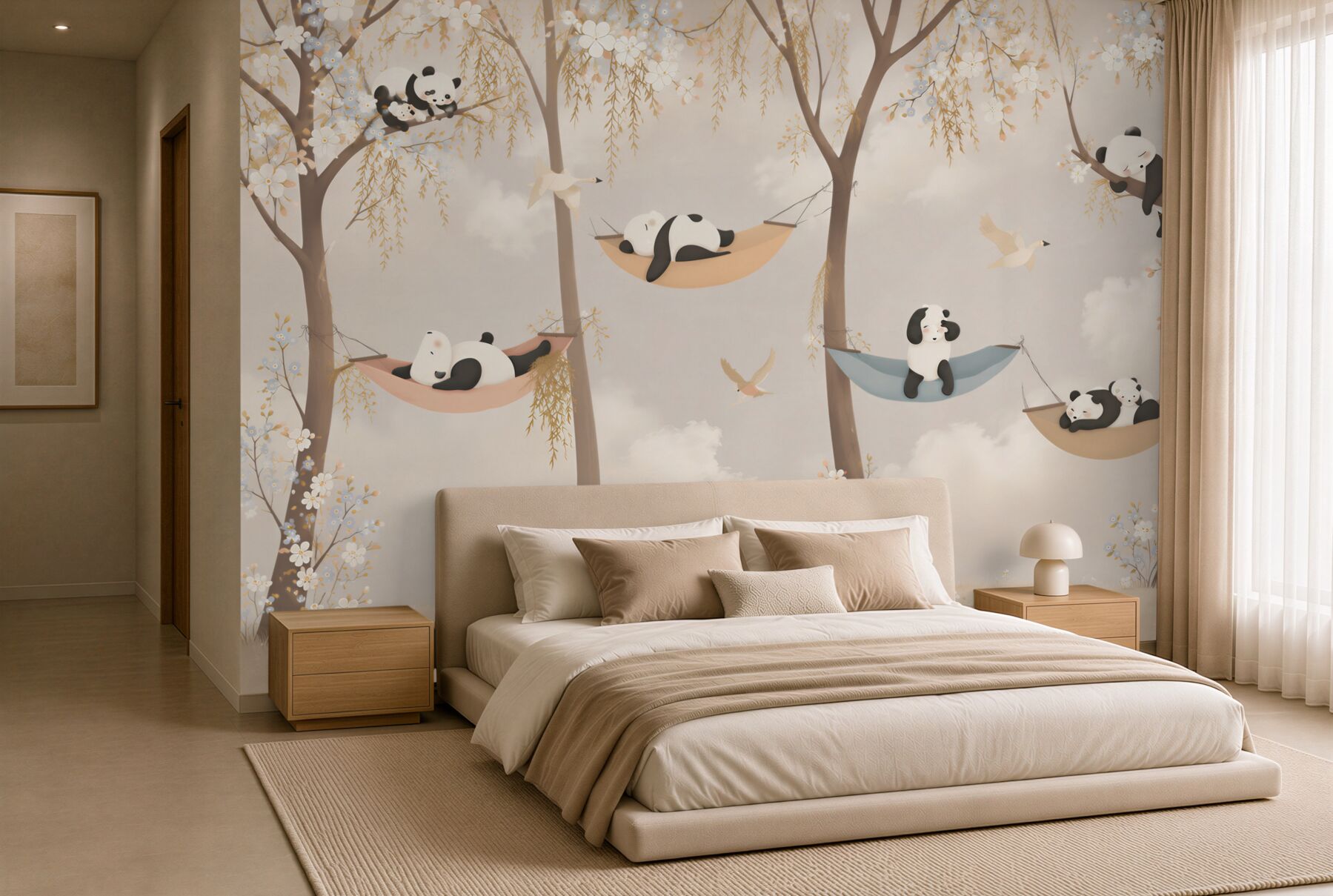 Fototapeta Panda odpoczywa na hamakach?v2345