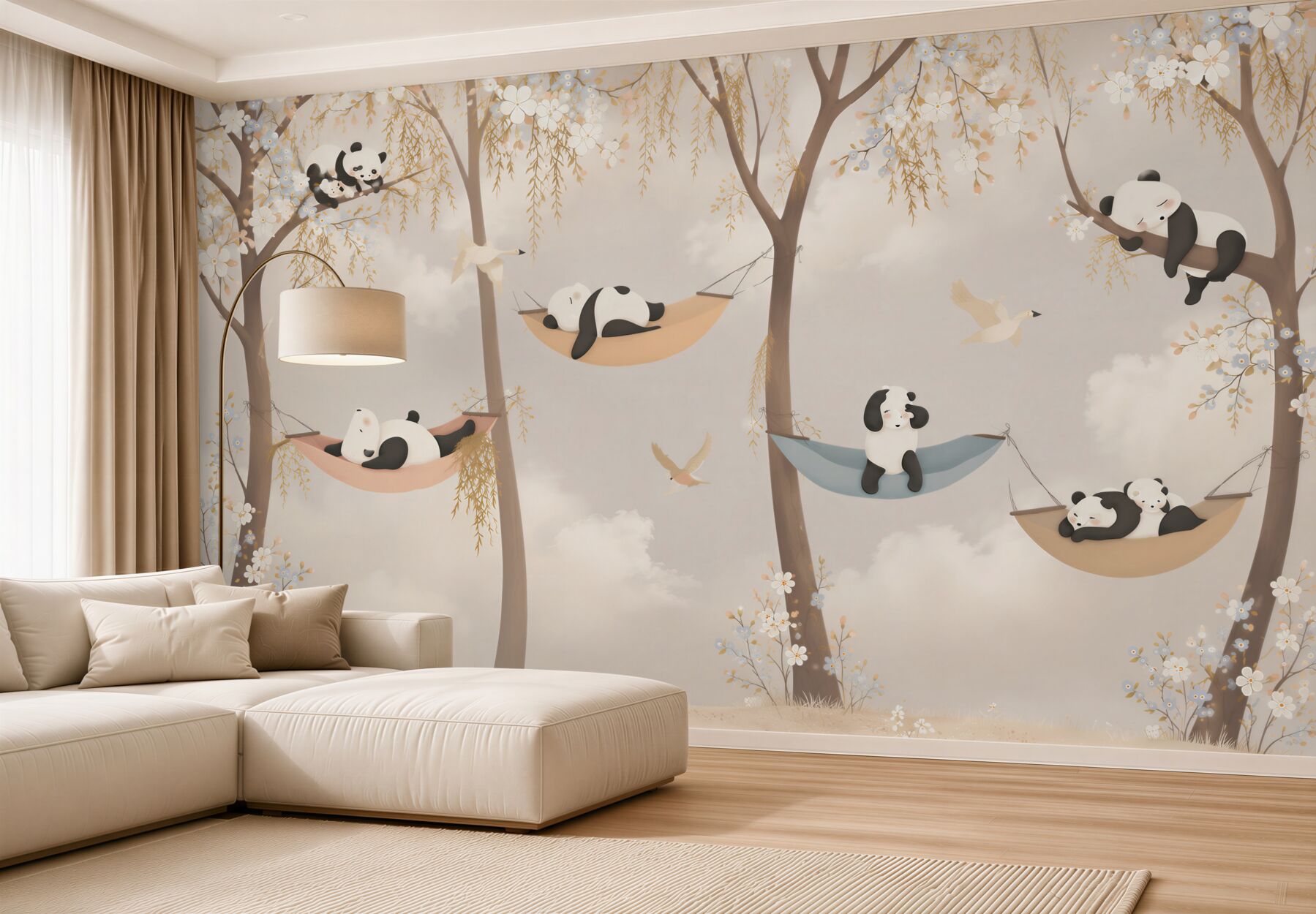 Fototapeta Panda odpoczywa na hamakach?v2345